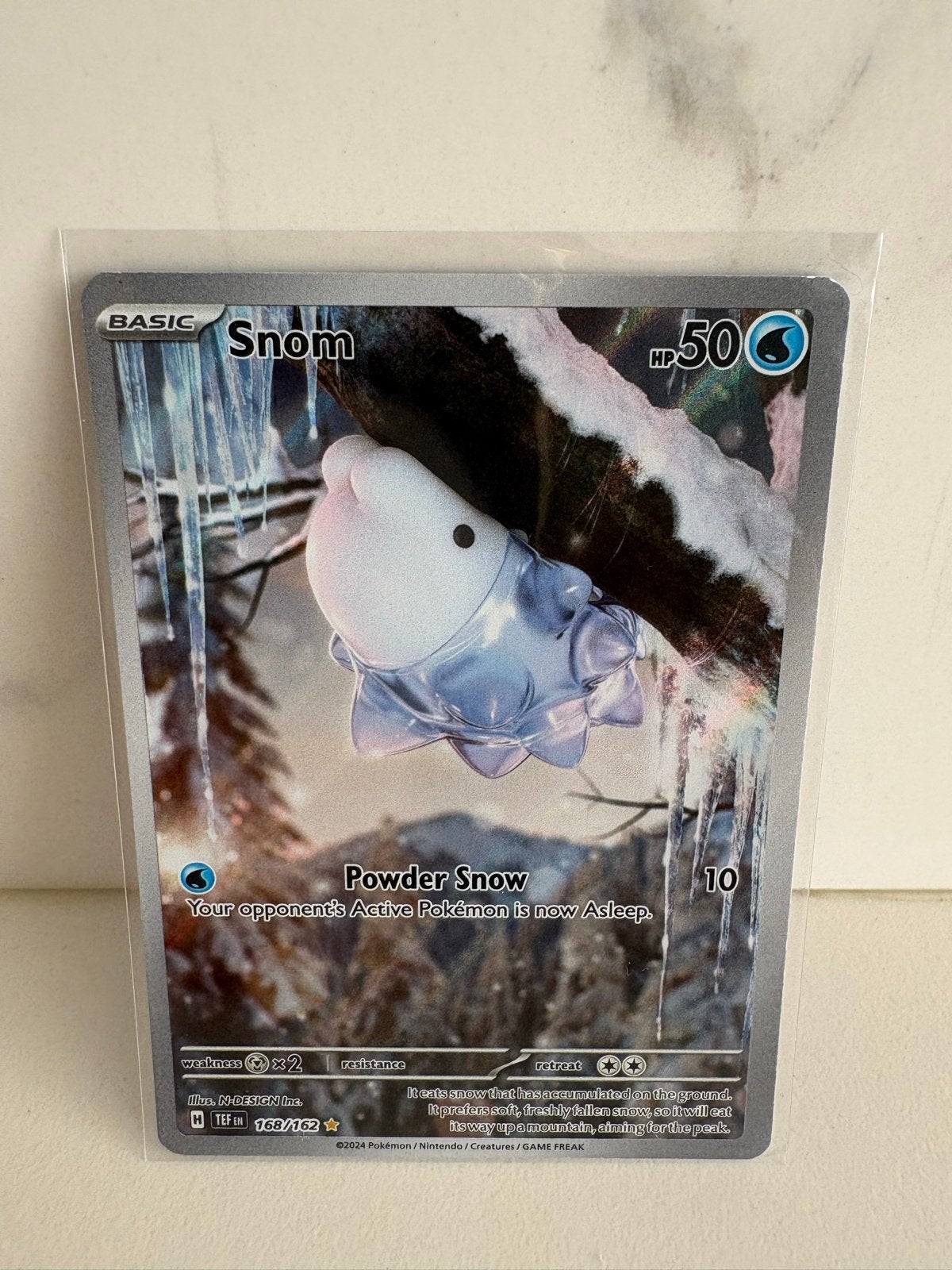 Pokémon Kaart Snom 168/162 - Basic HP50, Ophalen of Verzenden, Zo goed als nieuw, Losse kaart
