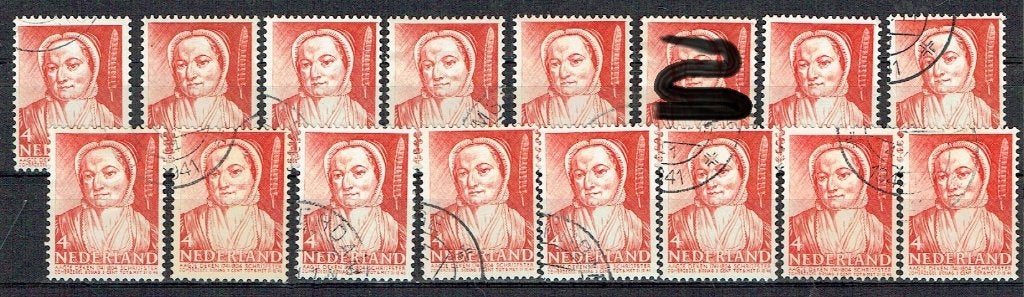 Nederland 1941 nr. 394 Aagje Deken Schrijfster 15x, Verzenden, Gestempeld, Overige thema's