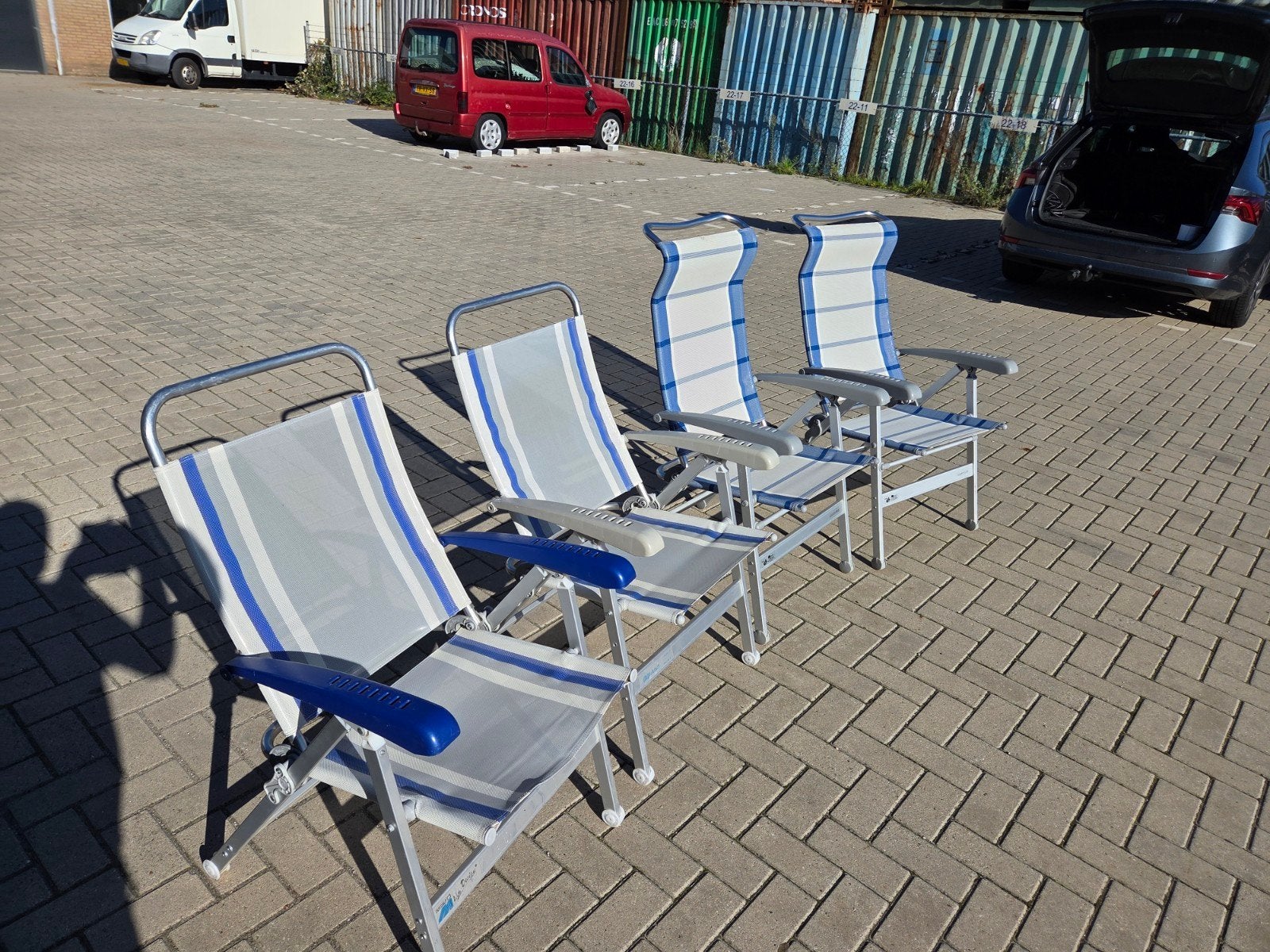 verschillende camping stoel 5 dukdalf en twee voeten bankjes, Ophalen, Gebruikt, Campingstoel