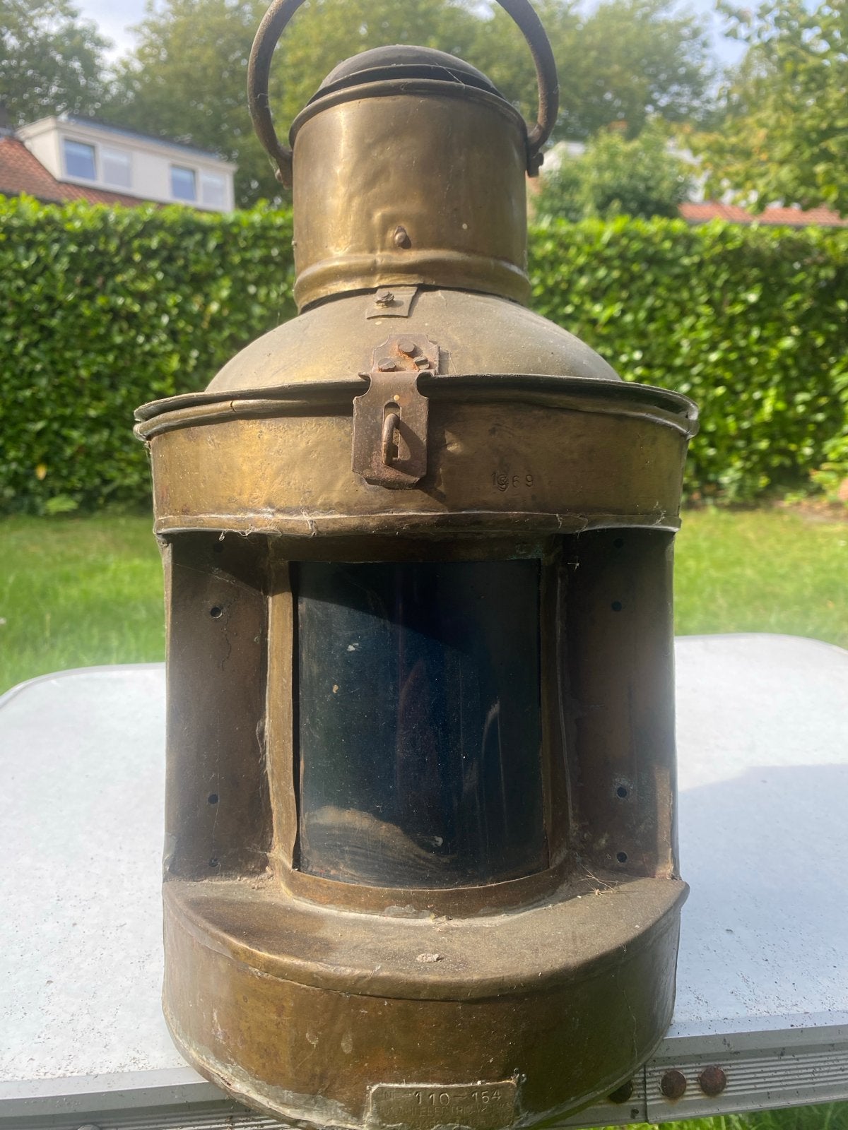 Antieke Messing Scheepslamp - Navigatielamp, Ophalen of Verzenden