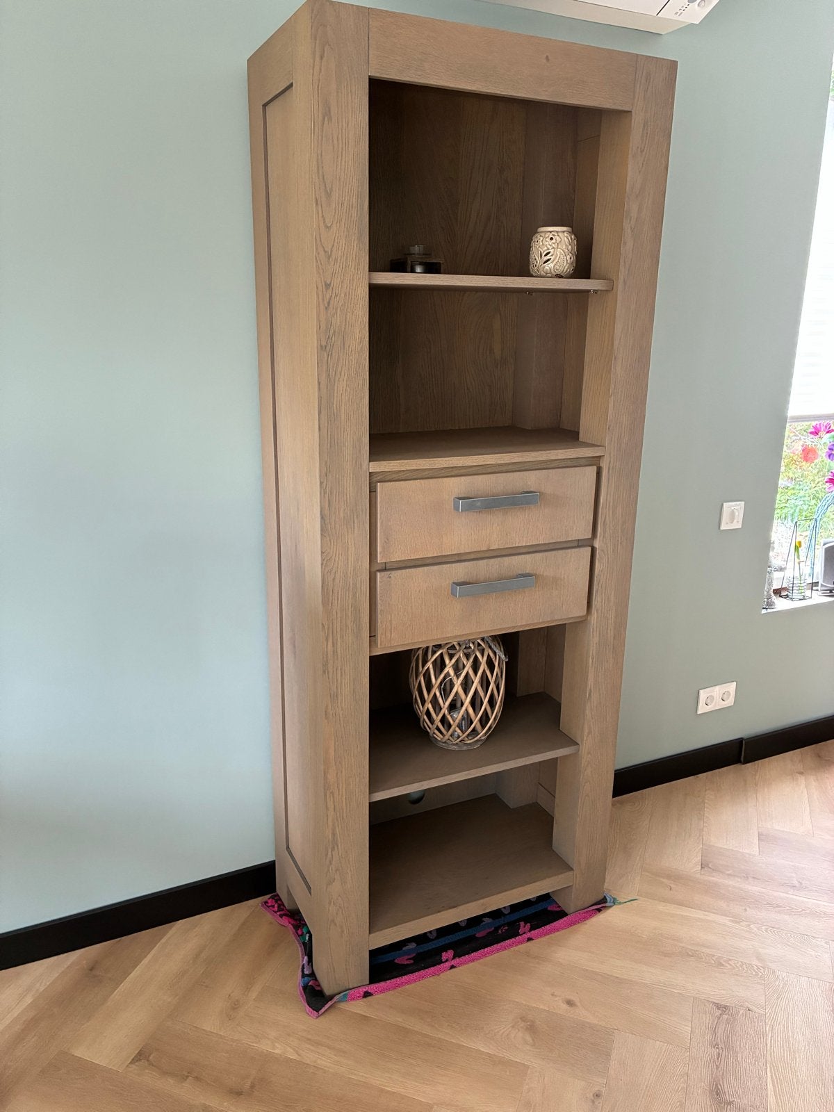 Eiken kast greywash 40x75x195cm, Huis en Inrichting, Ophalen, Gebruikt, Eikenhout, 50 tot 100 cm