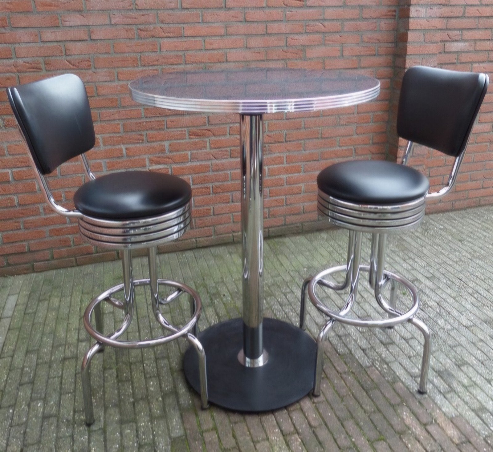 FIFTIES SIXTIES AMERIKAANSE BARKRUKKEN BEL AIR BARTAFEL, Huis en Inrichting, Barkrukken, Ophalen, 60 tot 90 cm, Met voetsteun