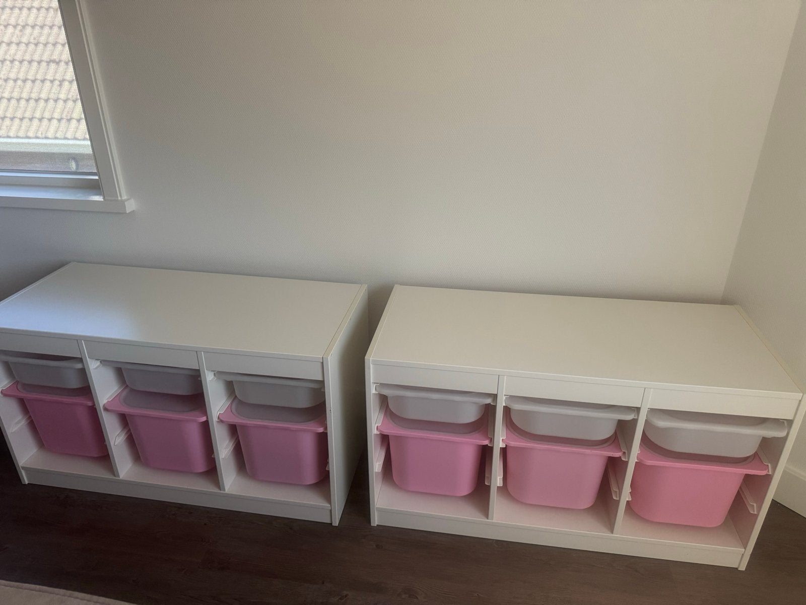 2 IKEA TROFAST opbergkasten met bakken zgan, Ophalen, Kast, Zo goed als nieuw, 75 tot 100 cm