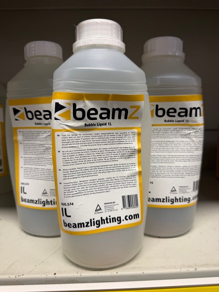 Beamz Bubble Liquid 3x 1 liter | nieuw in fles | bubbels, Ophalen of Verzenden, Gebruikt
