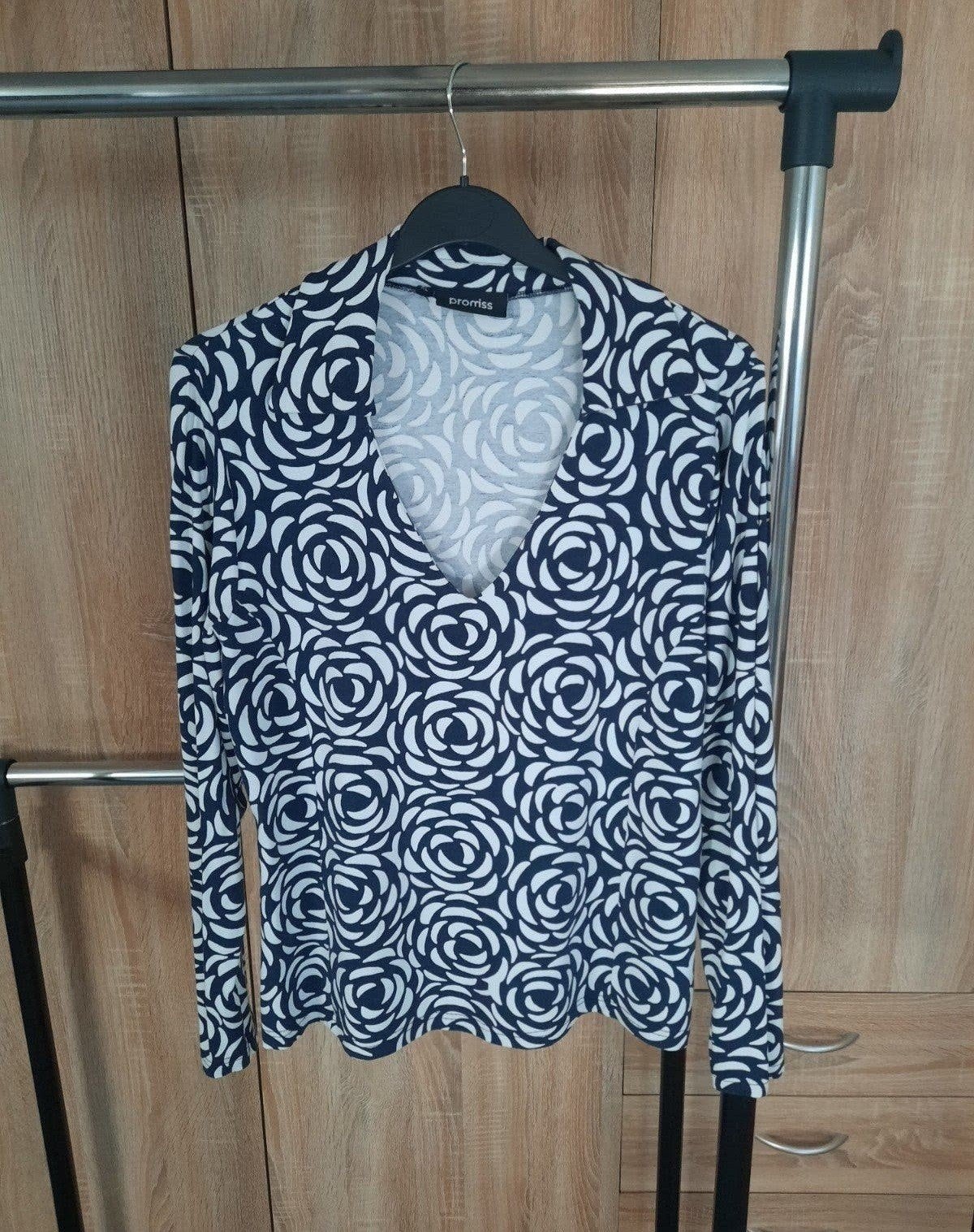 Net shirt met lange mouwen maat L, Promiss, Blauw, Ophalen of Verzenden, Zo goed als nieuw