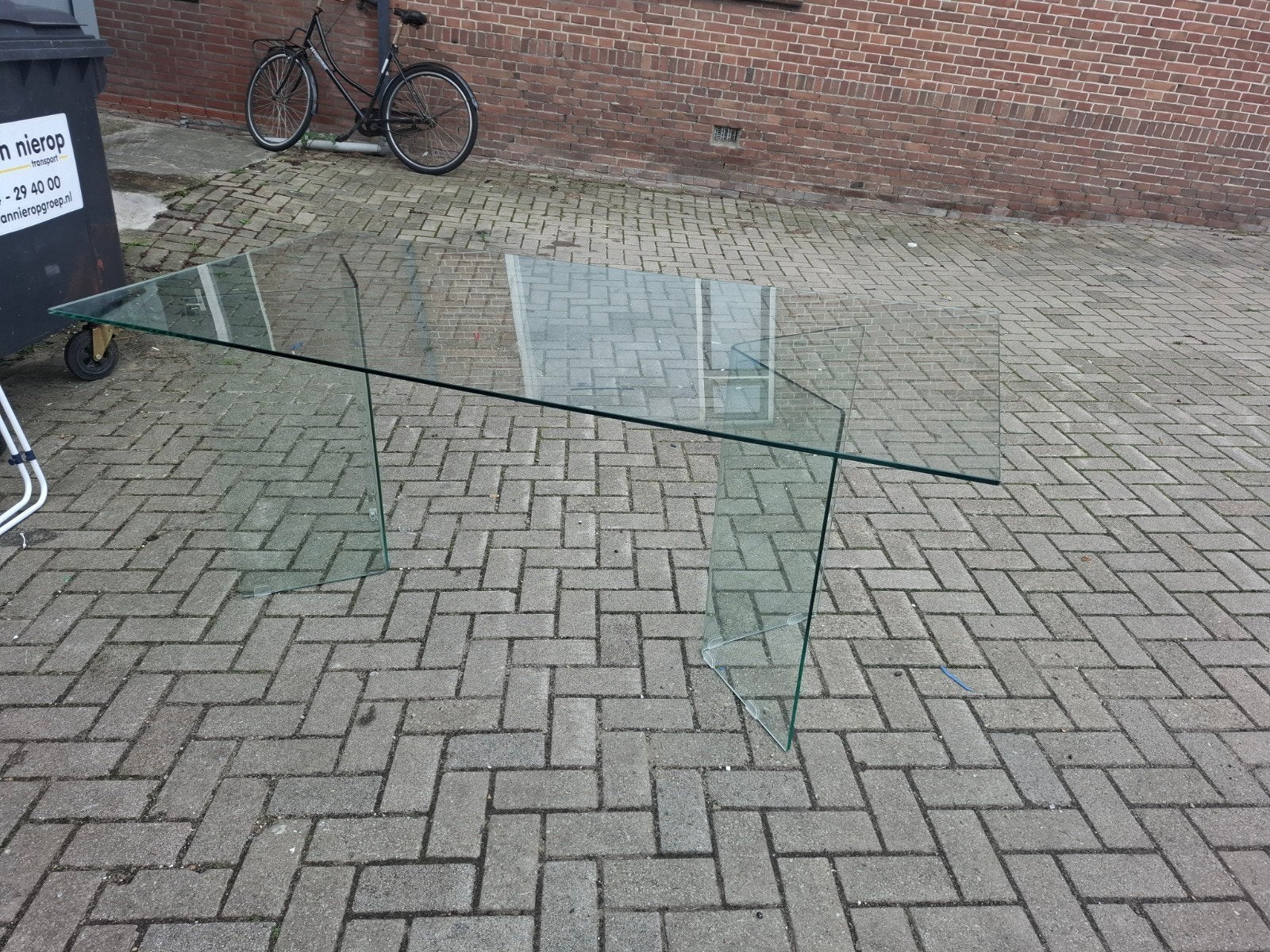 Glazen eettafel / bureau - Modern design, Ophalen, Onbekend, 50 tot 100 cm, Onbekend