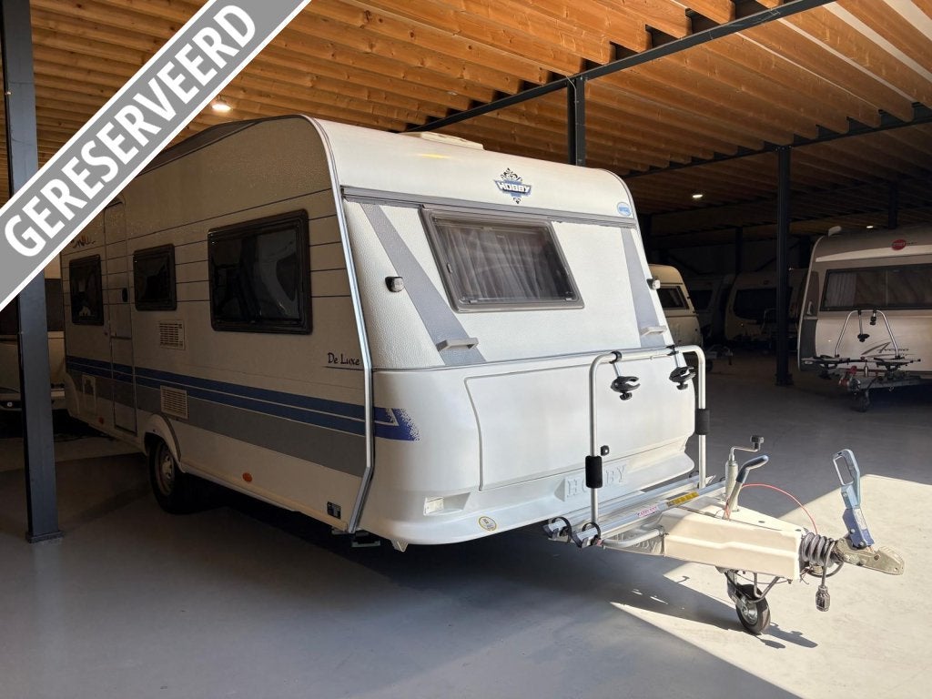 Hobby De Luxe 495UK bj.2001, kinderkamer, voortent, luifel, Caravans en Kamperen, Overige typen, Rondzit, Hobby, Bedrijf