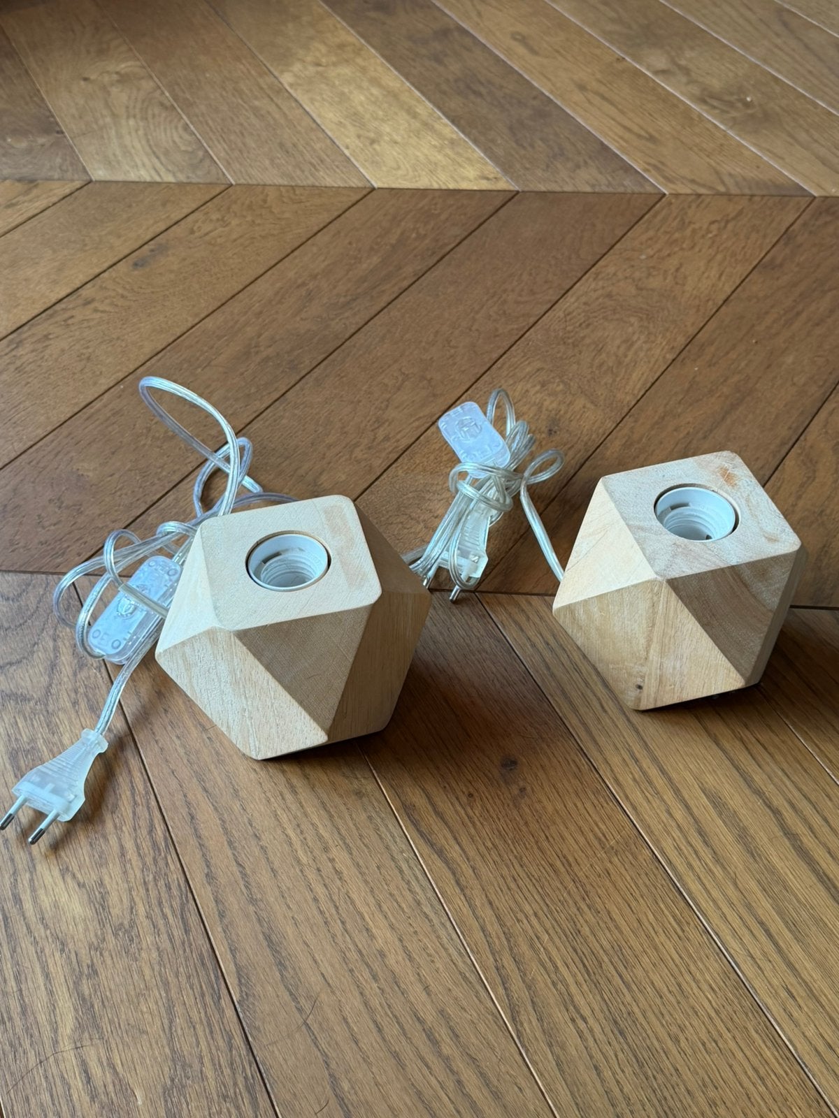 2x tafellamp Bella Kwantum - hout, Ophalen of Verzenden, Gebruikt