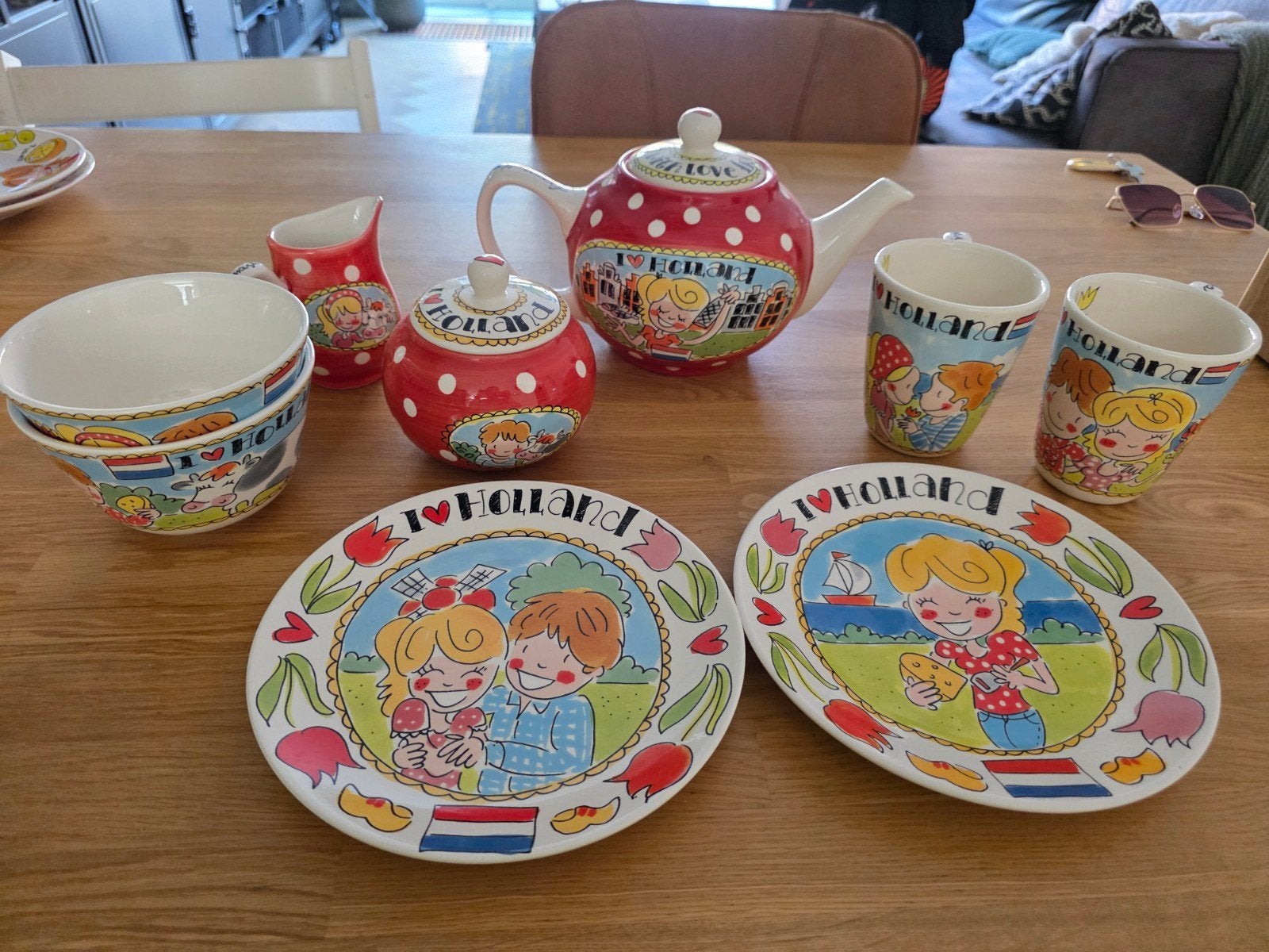 Blond Amsterdam Ik Hou Van Holland Ontbijt Set, Huis en Inrichting, Keuken | Servies, Ophalen, Zo goed als nieuw, Aardewerk, Blond Amsterdam