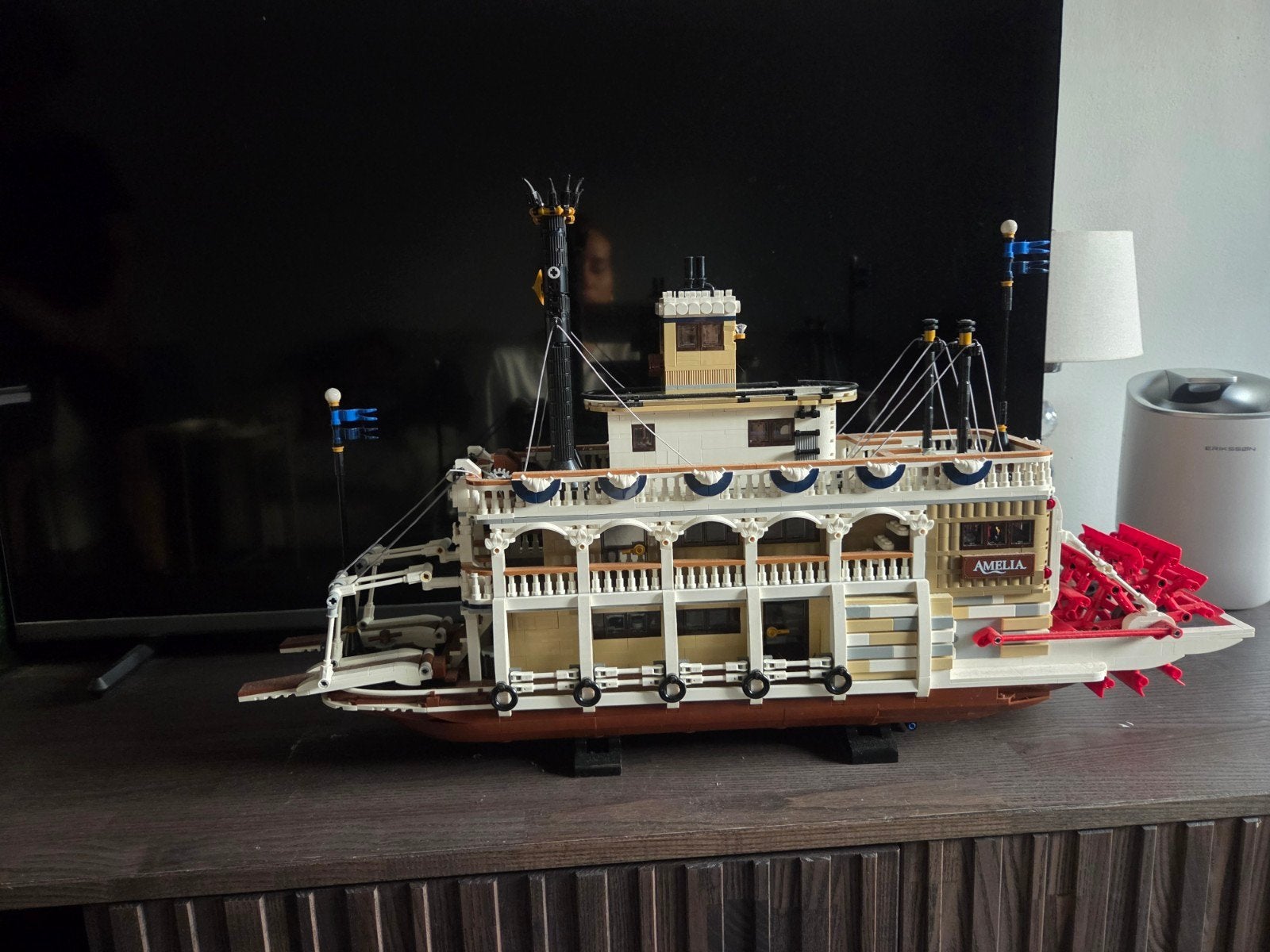 Lego Raderstoomboot 'Amelia' - Gedetailleerd Model, Hobby en Vrije tijd, Modelbouw | Boten en Schepen, Ophalen, Zo goed als nieuw