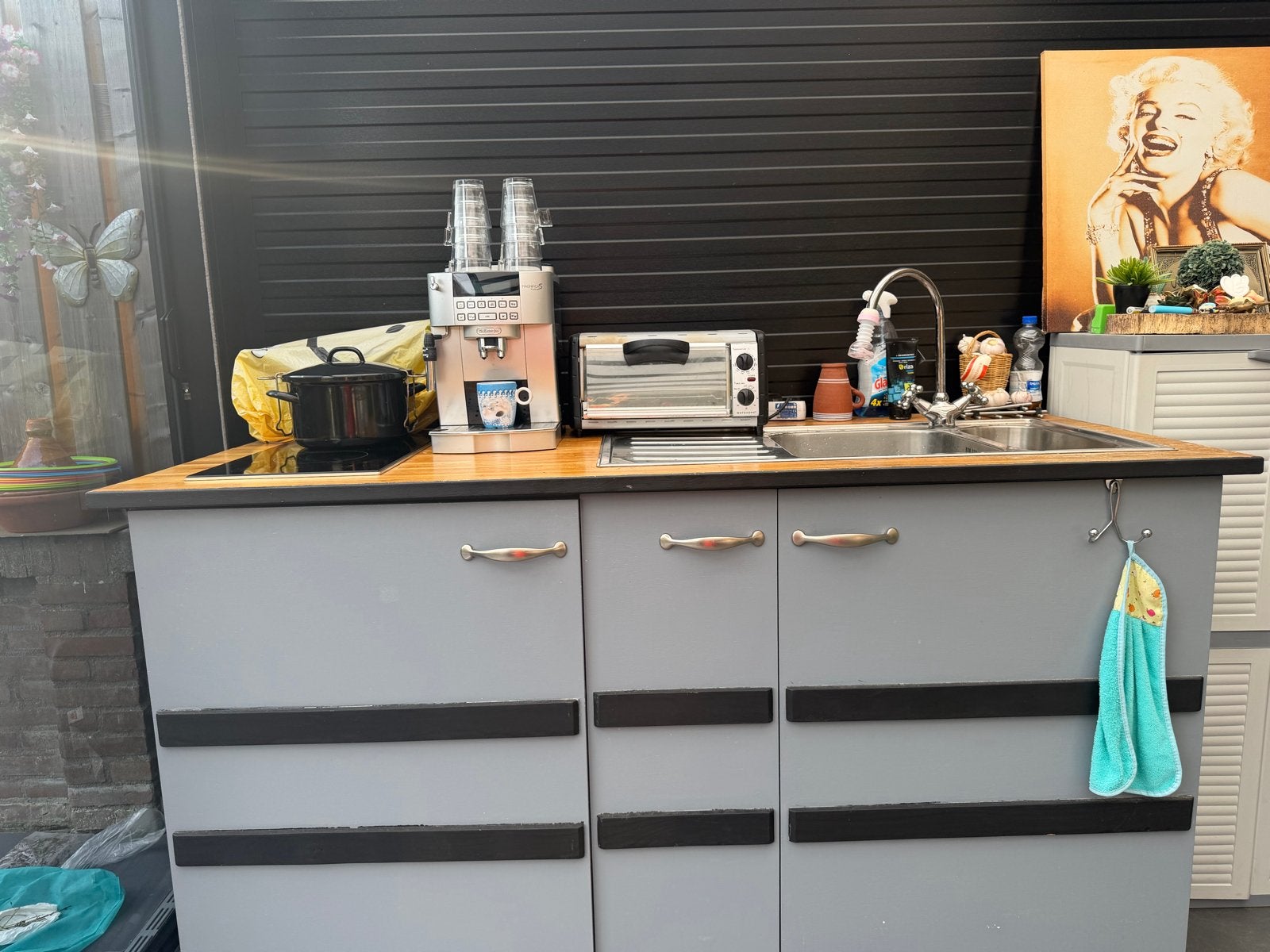 Buitenkeuken met elektrische kookplaat en wasbak, Ophalen, Gebruikt, Elektrisch, Vrijstaand