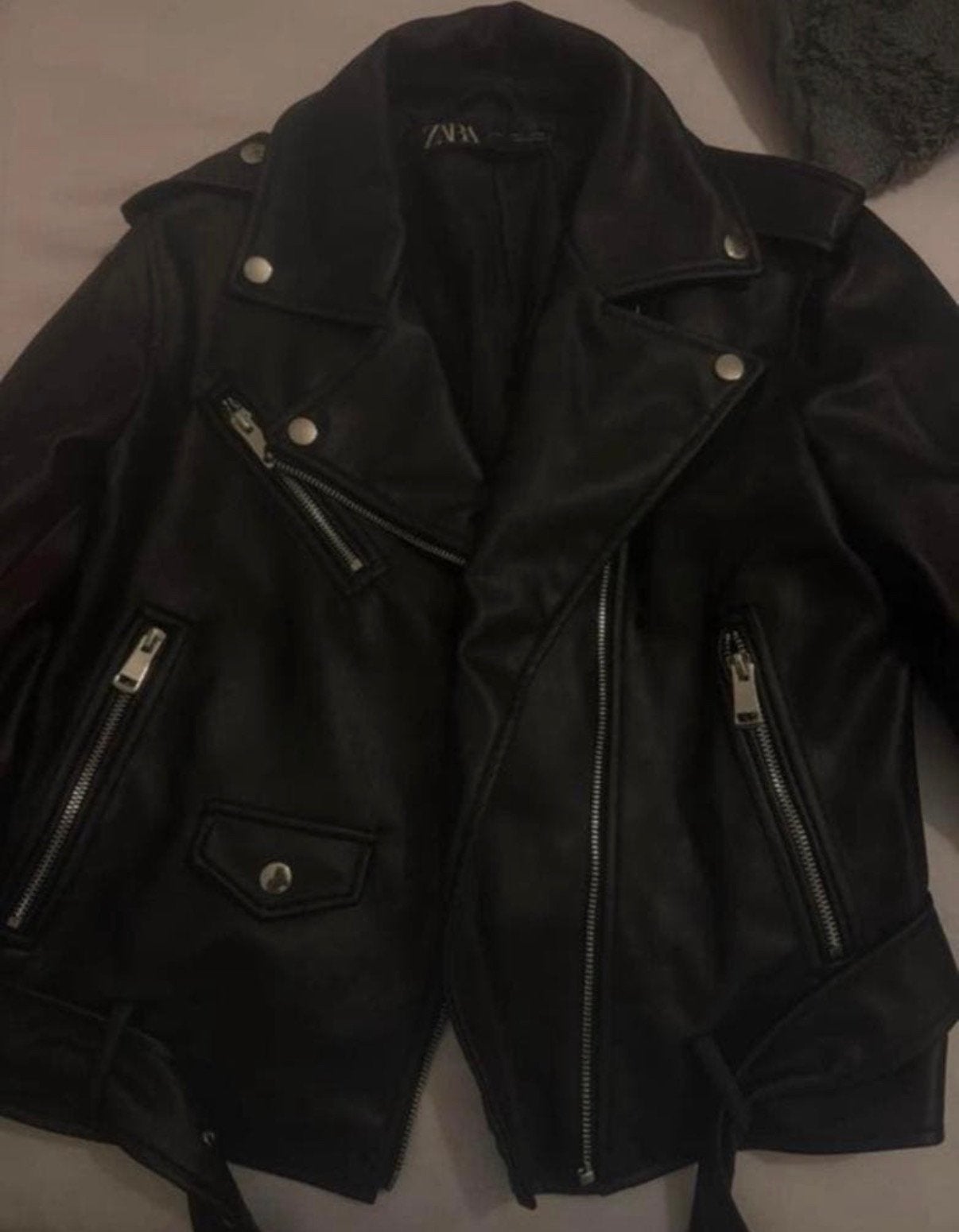Zara lerenjas dames, Kleding | Dames, Jassen | Zomer, Ophalen of Verzenden, Zo goed als nieuw, Maat 42/44 (L), Zwart