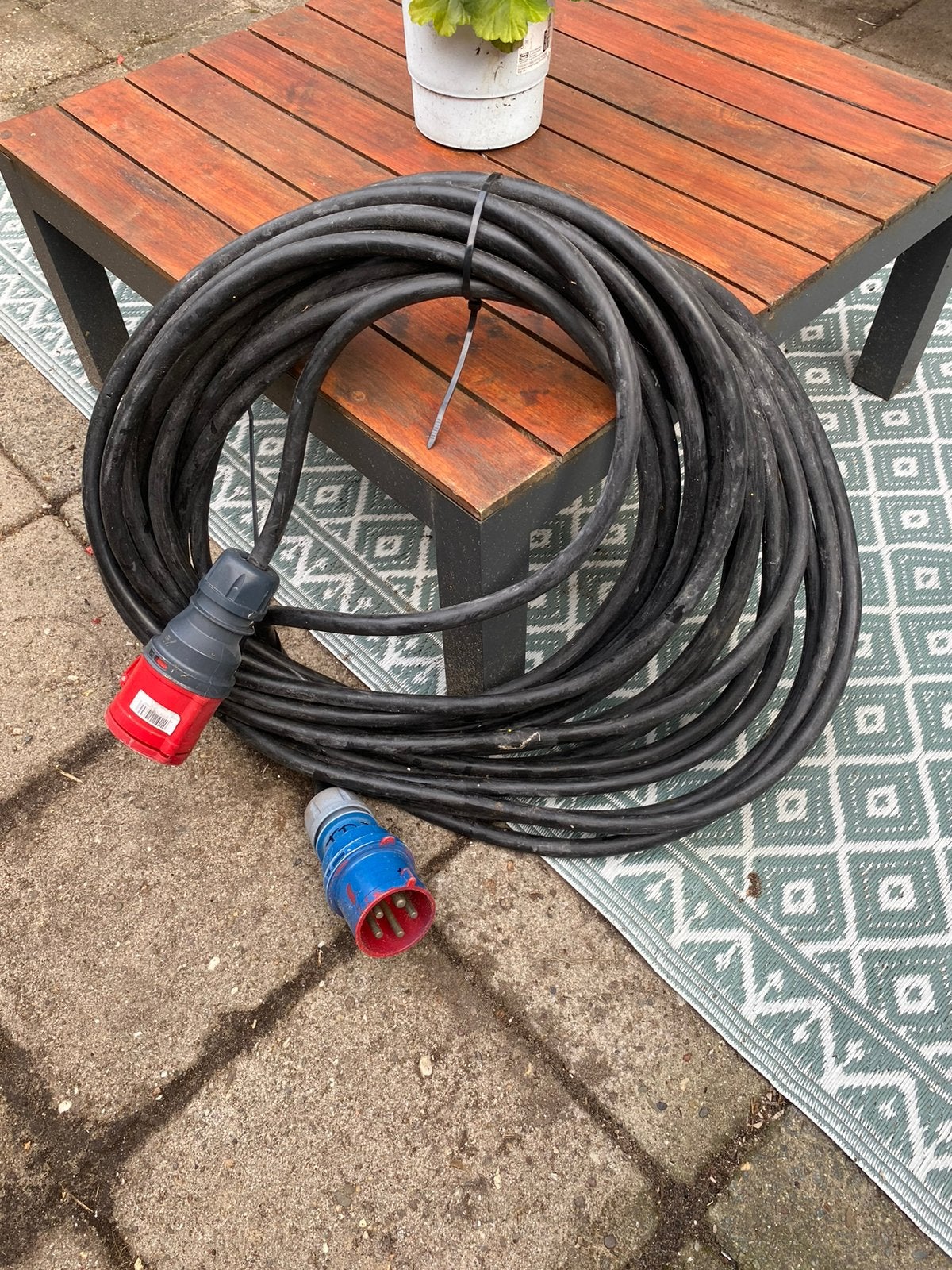 15 meter krachtstroom kabel, Doe-het-zelf en Verbouw, Elektra en Kabels, Ophalen, Zo goed als nieuw, Kabel of Snoer
