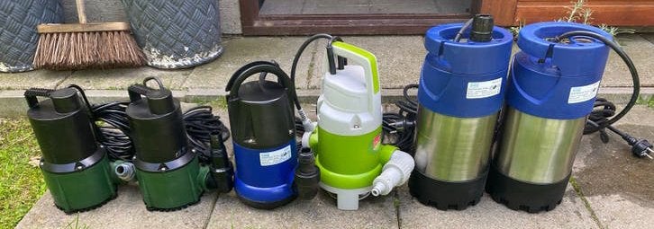 Diverse dompelpompen en beregeningspompen te koop, Ophalen, Gebruikt, Elektrisch, Dompelpomp