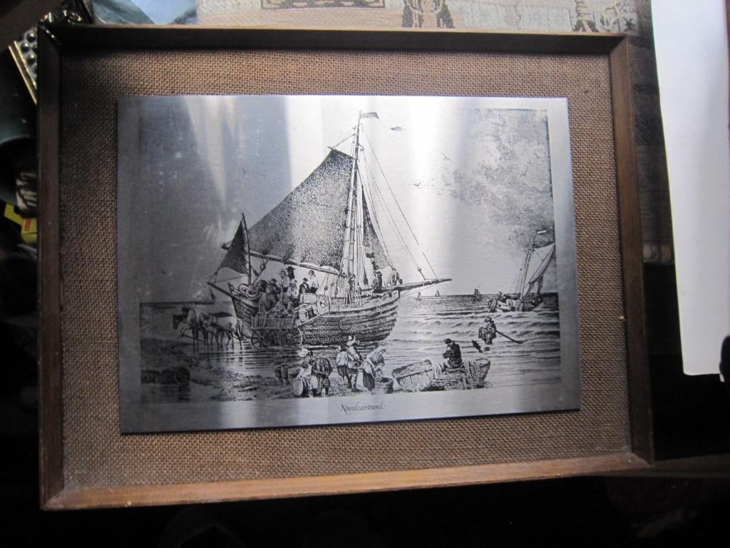 Gravure in lijst van het Noordzeestrand, Antiek en Kunst, Ophalen of Verzenden, Gravure