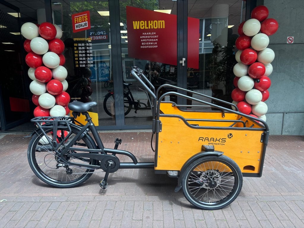 Fietshokje Raaks: Raaks Bremerton E-bakfiets nieuw!!, 4 kinderen of meer, Huif, Niet ingevuld, Nieuw