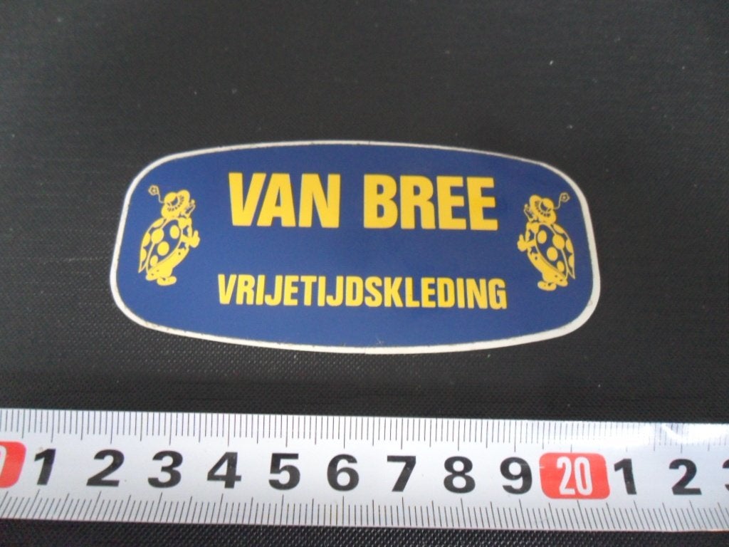 sticker VAN BREE vrijetijdskleding, Verzamelen, Ophalen, Zo goed als nieuw