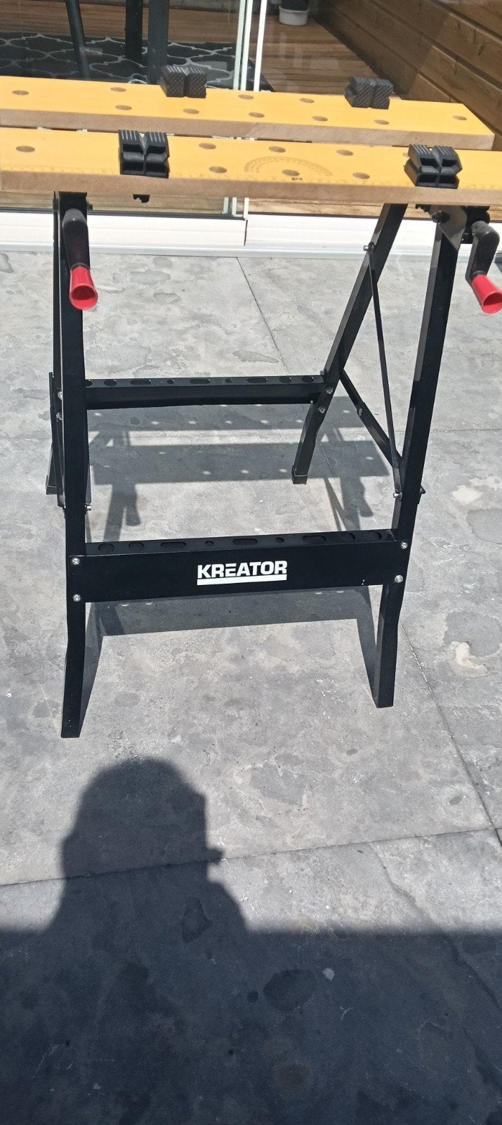 Kreator Werkbank - Opvouwbaar en met bankschroef, Ophalen of Verzenden, Zo goed als nieuw, 70 tot 120 cm, Bankschroef
