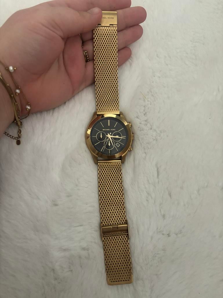 Michael Kors Gouden Horloge - Zo goed als nieuw, Sieraden, Tassen en Uiterlijk, Horloges | Dames, Overige merken, Staal, Polshorloge
