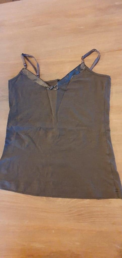 grijze top met roosje van DEPT, maat xs, Ophalen of Verzenden, Zo goed als nieuw, Zonder mouw, Maat 34 (XS) of kleiner