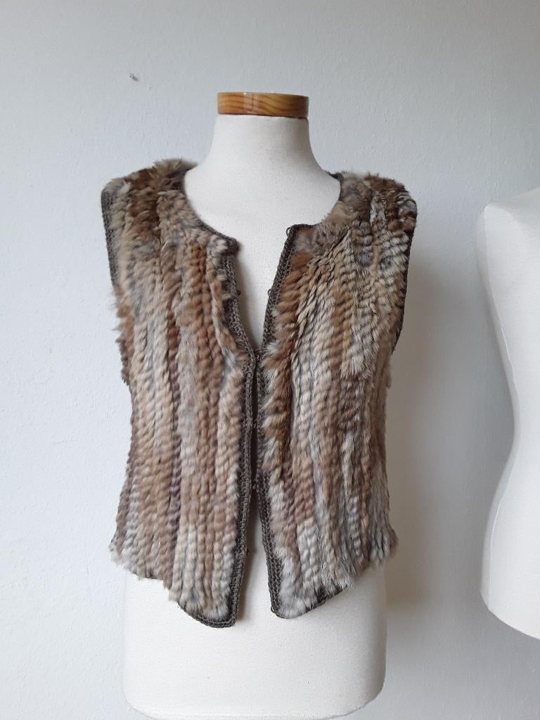 Gilet in bont mt 38, Verzenden, Zo goed als nieuw, Maat 38/40 (M), Beige