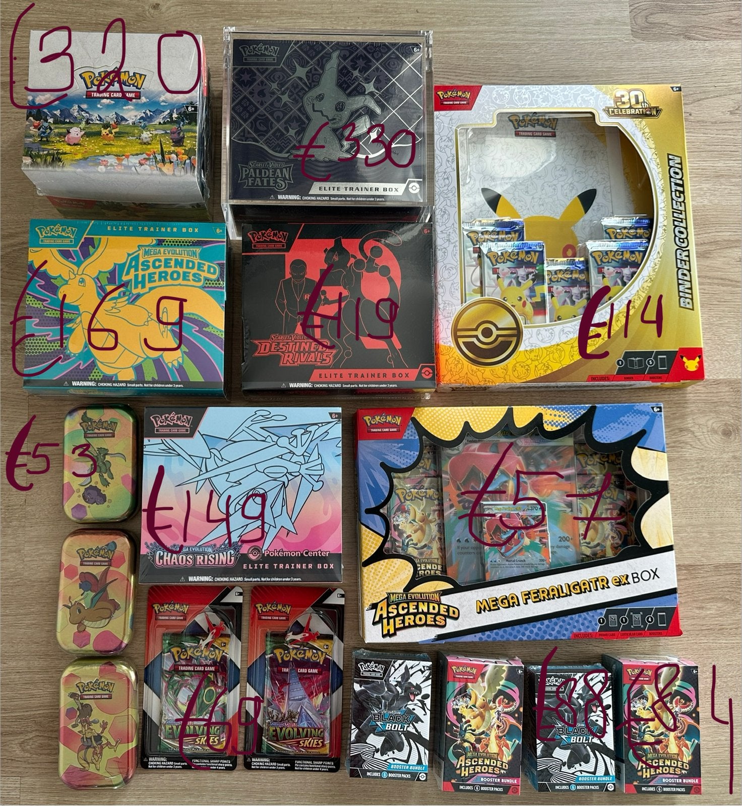 30th, 151, Ascended Heroes, Black Bolt, Evolving skies, Dest, Hobby en Vrije tijd, Ophalen, Nieuw, Boosterbox
