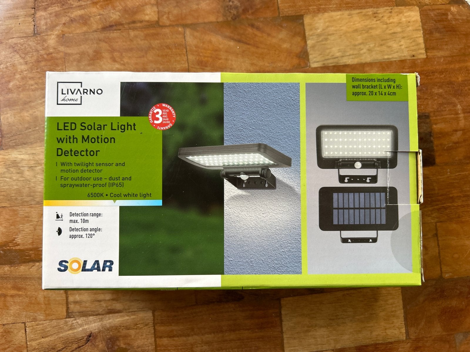 LIVARNO home LED Solar Lamp met Bewegingssensor, Ophalen, Zonne-energie, Minder dan 50 watt, Wandlamp