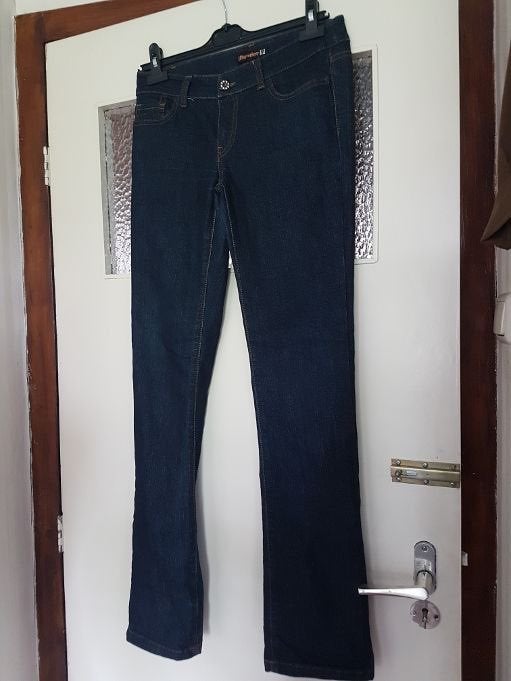 ZGAN donkerblauwe 5 pocket jeans Wonder Woman, maat 38 M, Wonder Woman, Zo goed als nieuw, W30 - W32 (confectie 38/40), Verzenden