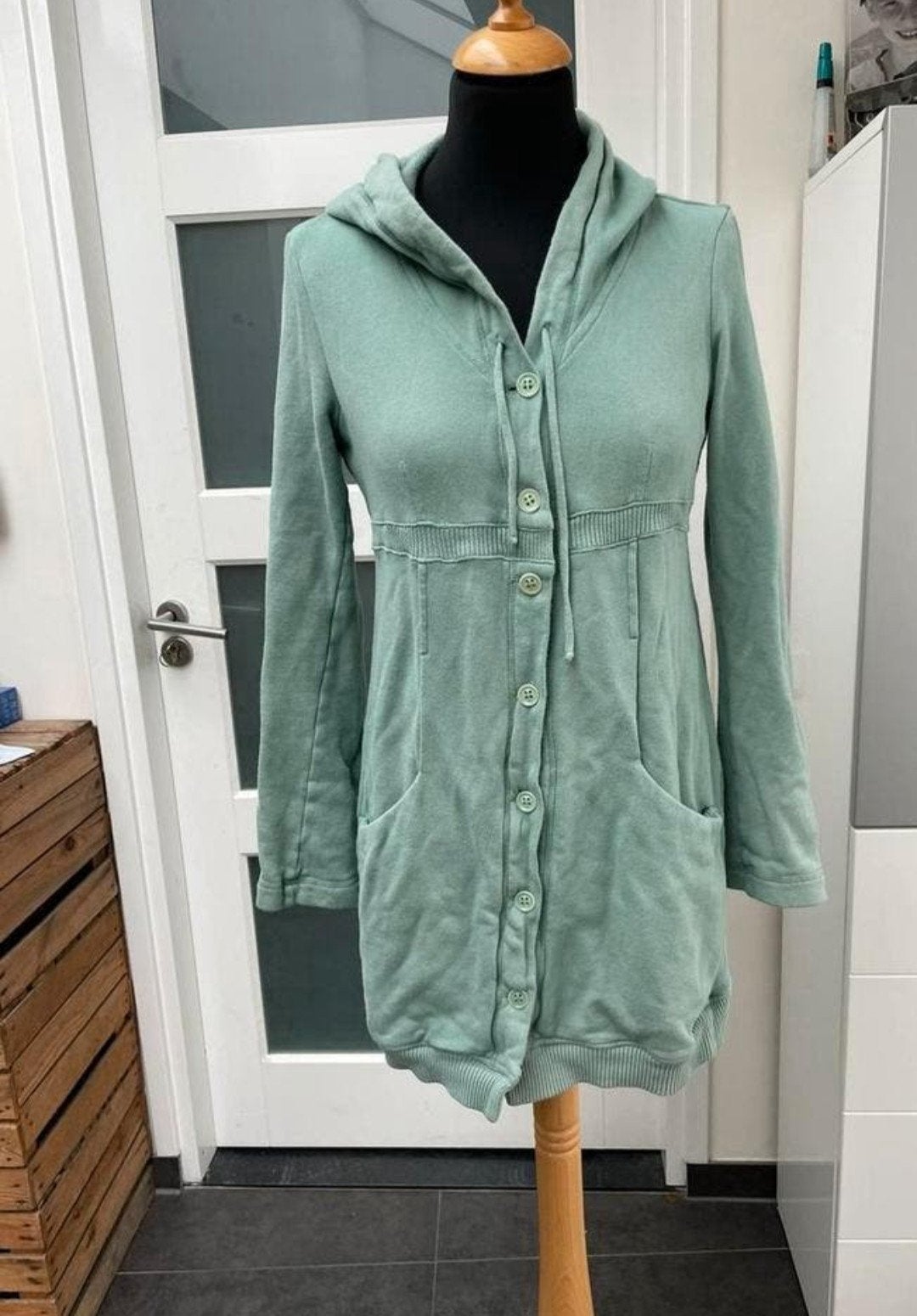 Transit Par-such fijn zacht lang mintgroen vest maat 2=S, Kleding | Dames, Ophalen of Verzenden, Maat 36 (S), Gedragen, Groen