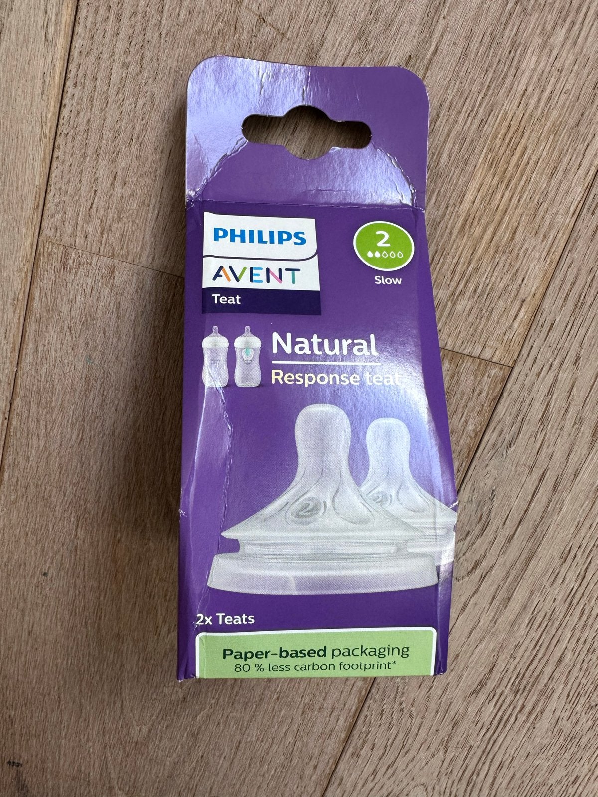 Philips Avent Natural Response Teat - Maat 2 (Slow Flow), Speen, Nieuw, BPA-vrij, Philips Avent