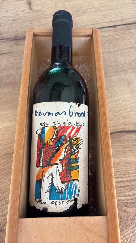 fles Herman Brood wijn in kist, Frankrijk, Nieuw, Ophalen of Verzenden, Rode wijn