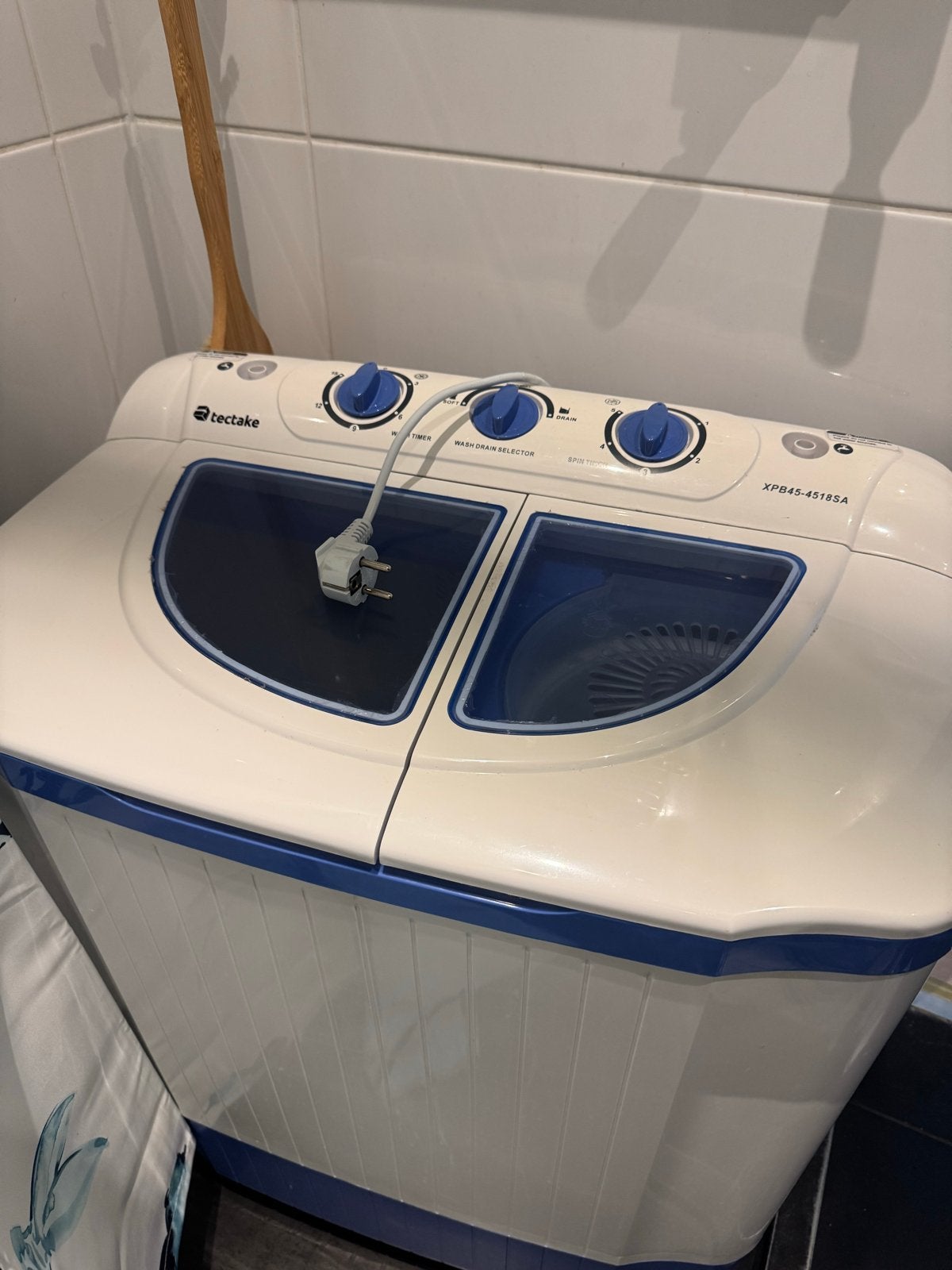 Tectake mini wasdroogcombinatie camping, Witgoed en Apparatuur, Ophalen, Minder dan 1200 toeren, 4 tot 6 kg, Bovenlader