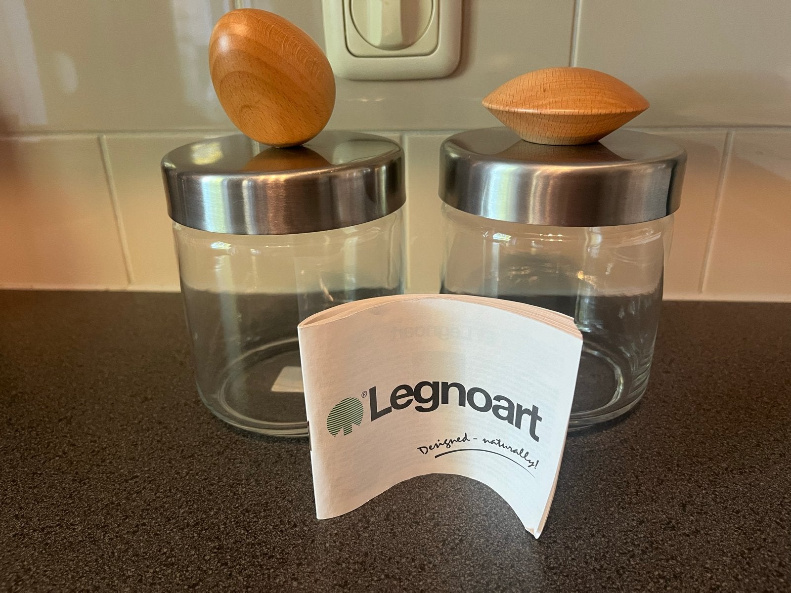 Legnoart Bewaarglazen - Set van 2 (Nieuw), Huis en Inrichting, Glas, Nieuw, Ophalen of Verzenden, Voorraadpot