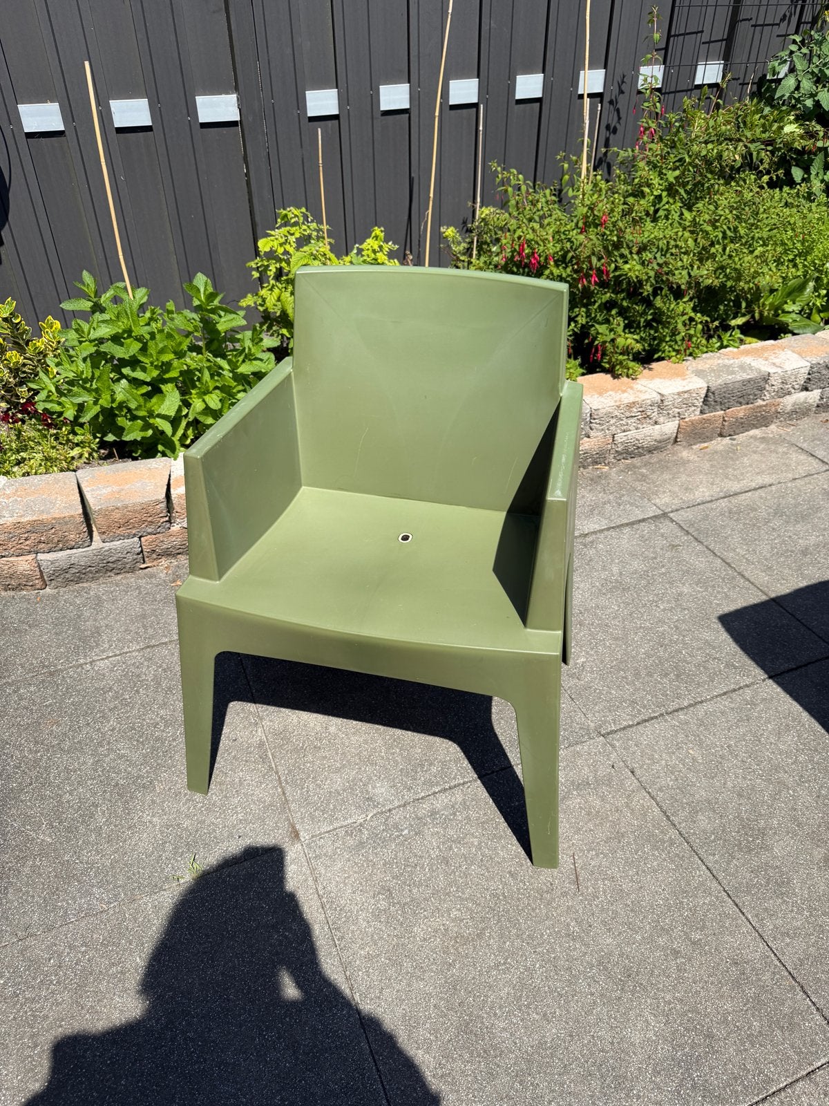 4x Tuinstoel Siesta Box / Garden Impressions Olijfgroen, Ophalen, Zo goed als nieuw, Kunststof, Stapelbaar