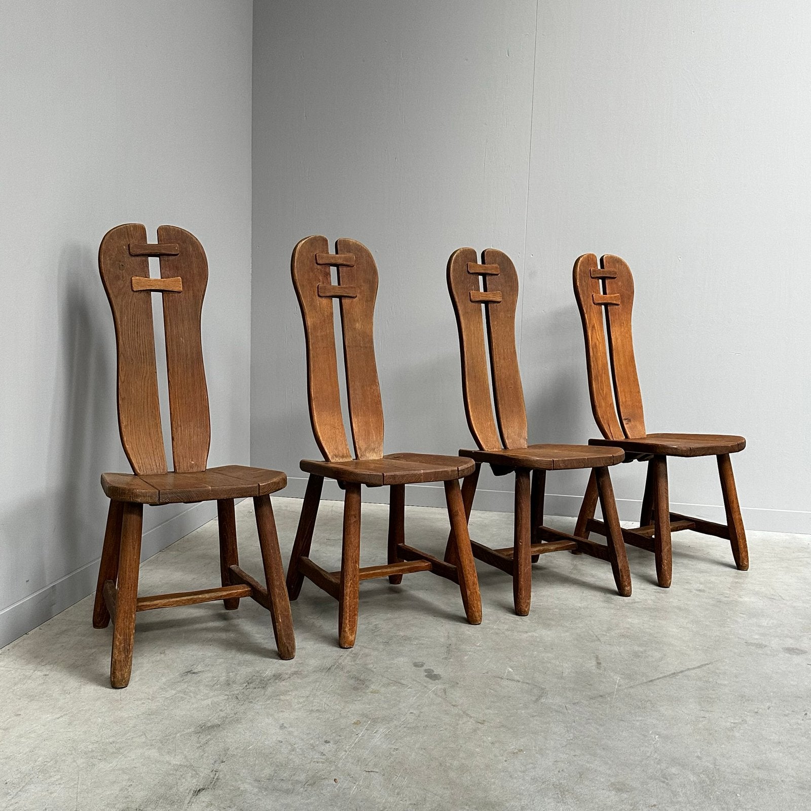 De Puydt stoelen jaren 60 vintage design eiken brutalist, Ophalen