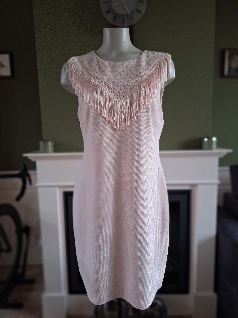 K-Design K Design zalm roze franje jurk XL, K-design, Verzenden, Maat 46/48 (XL) of groter, Zo goed als nieuw