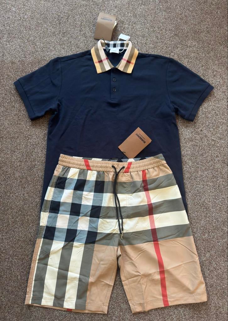 Burberry set, Kleding | Heren, Ophalen of Verzenden, Zo goed als nieuw, Maat 52/54 (L), Blauw