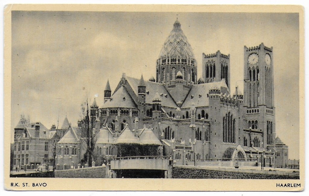 Haarlem r K St Bavo Oude ongelopen ansichtkaart ( B7645), Ophalen of Verzenden, 1940 tot 1960, Ongelopen, Noord-Holland