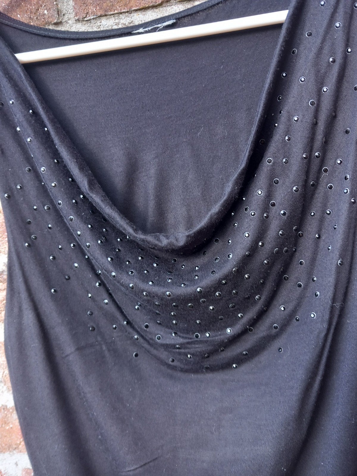 Zwart hemd met glitters mt 38/40, Kleding | Dames, Maat 38/40 (M), Zwart, Ophalen of Verzenden, Zonder mouw