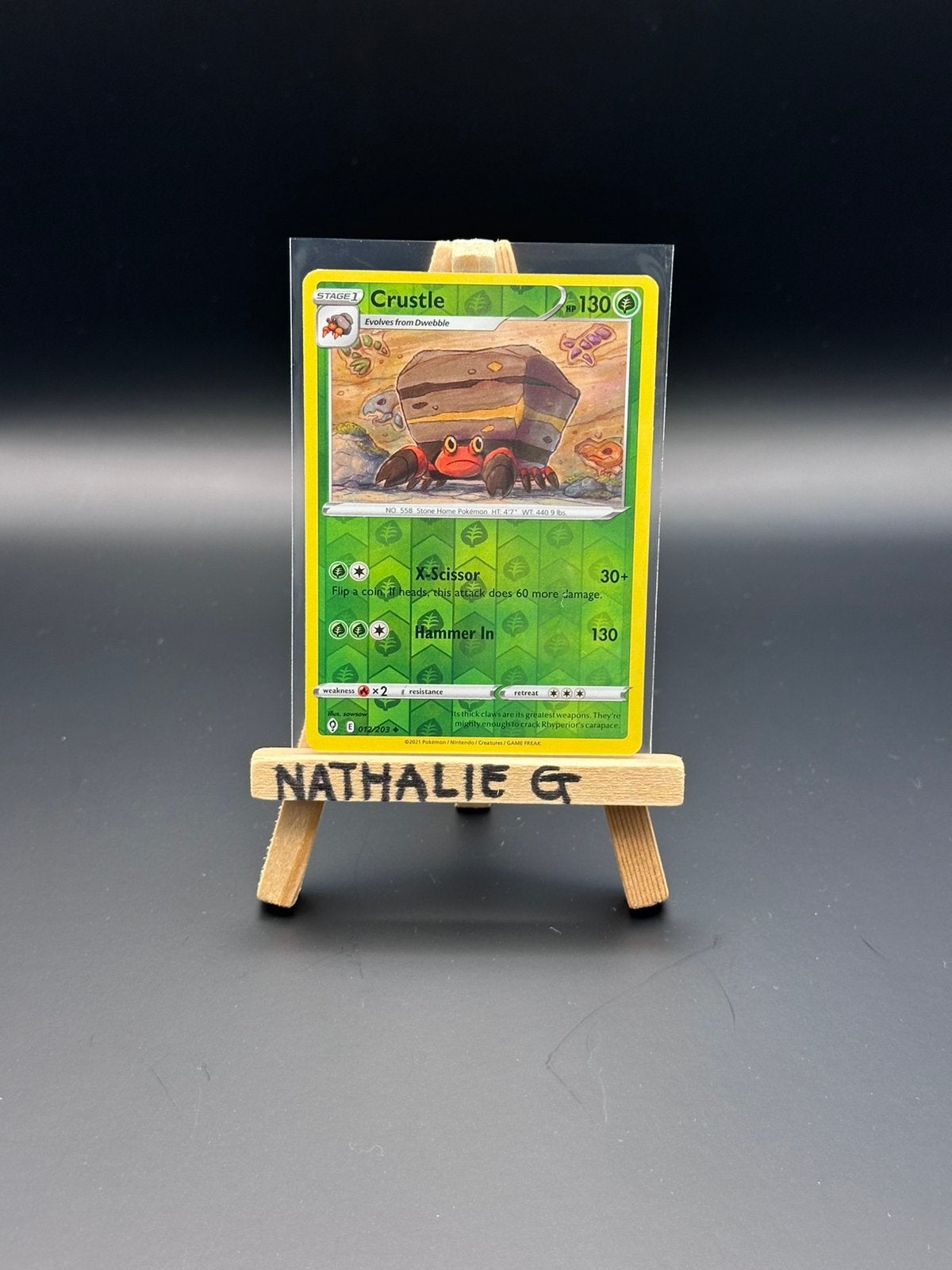 Crustle reverse 012/203 Pokemon Evolving Skies, Ophalen of Verzenden, Nieuw, Losse kaart