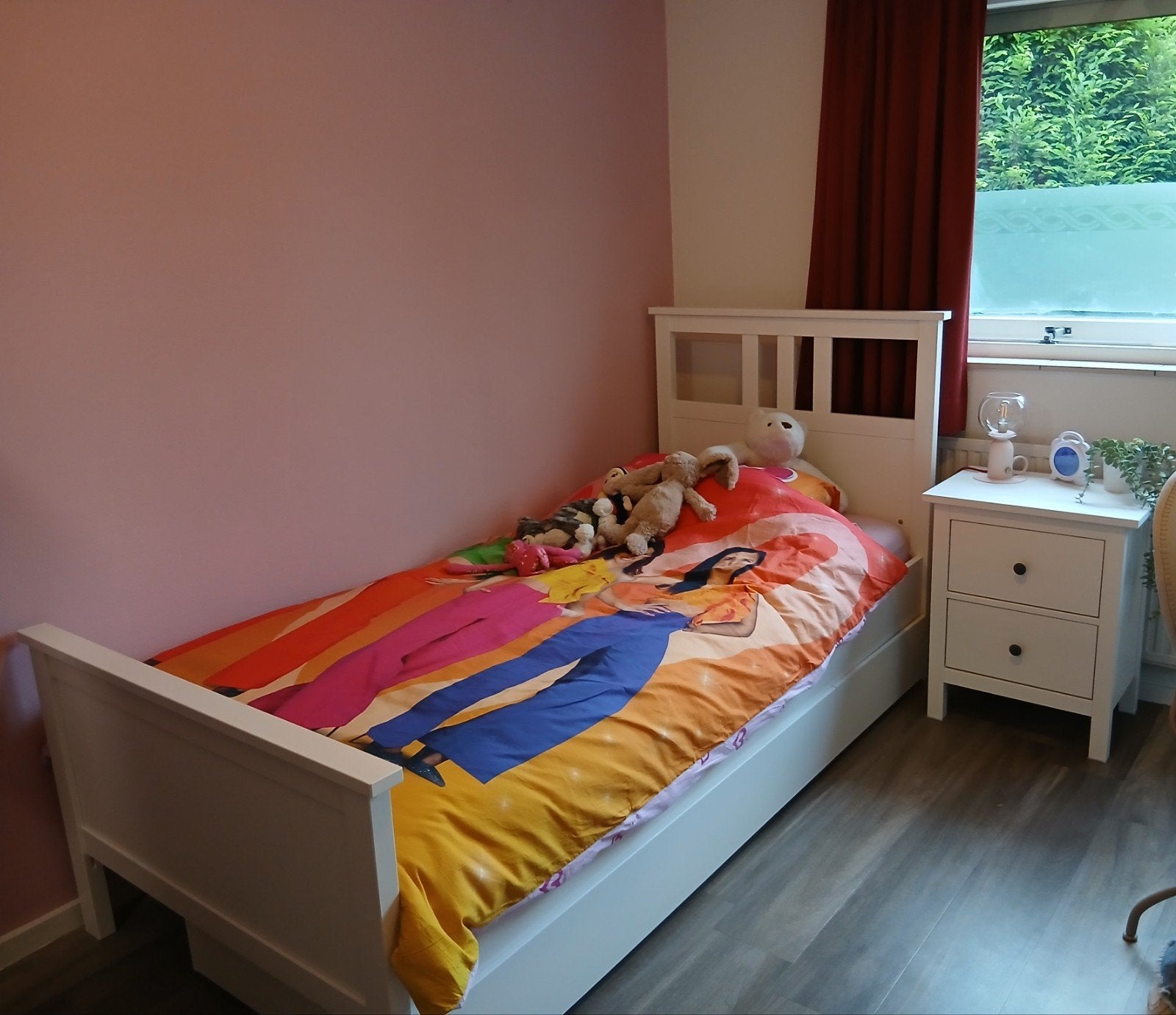 IKEA Hemnes bed (wit) inclusief bedlades, Huis en Inrichting, Slaapkamer | Bedden, Ophalen, Gebruikt, 90 cm, Eenpersoons