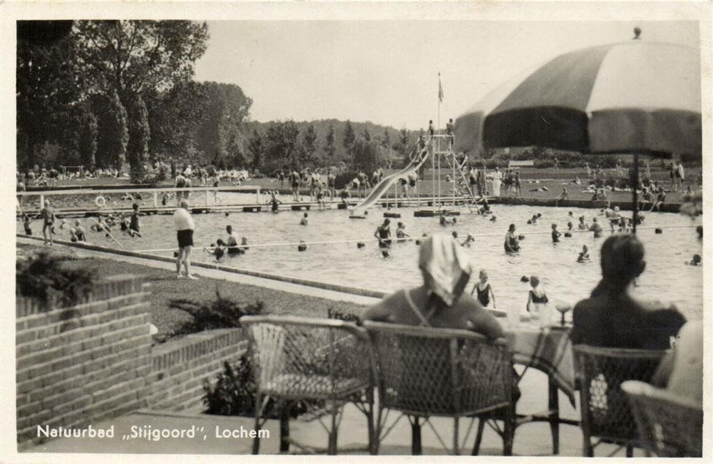 Natuurbad Stijgoord, Lochem - volk glijbaan - ongelopen, Verzamelen, Verzenden, 1940 tot 1960, Ongelopen, Gelderland