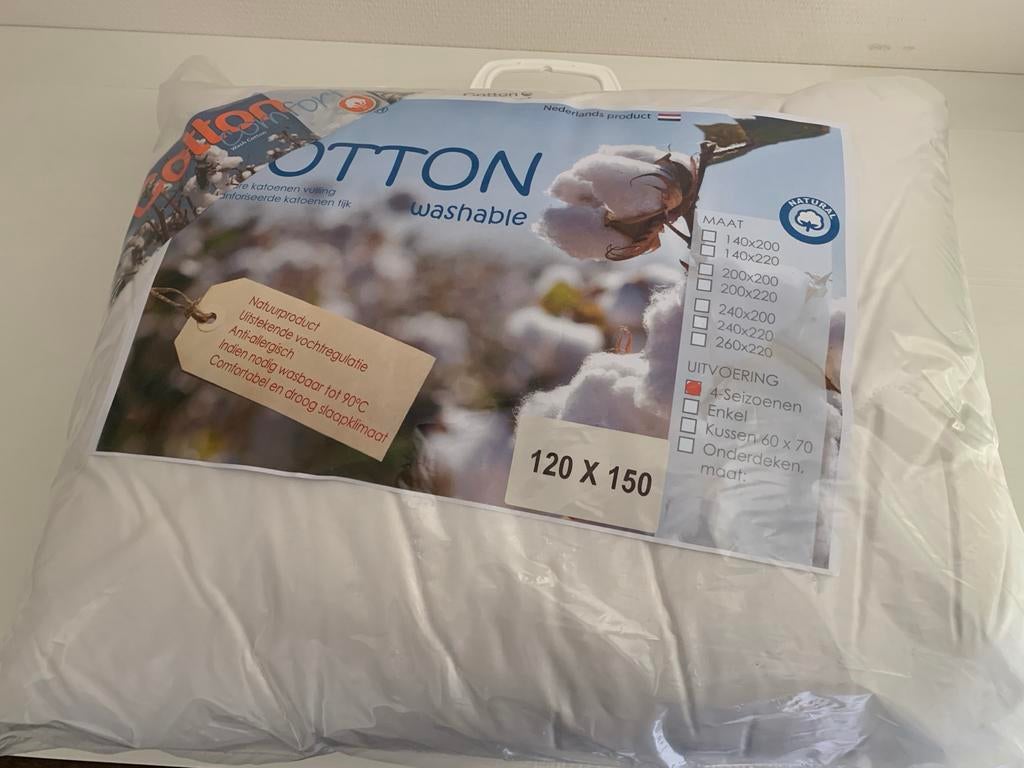 Nieuw 4 seizoenen dekbed 120x150 cm, Kinderen en Baby's, Kinderkamer | Beddengoed, Ophalen, Jongetje of Meisje, Wit, Nieuw