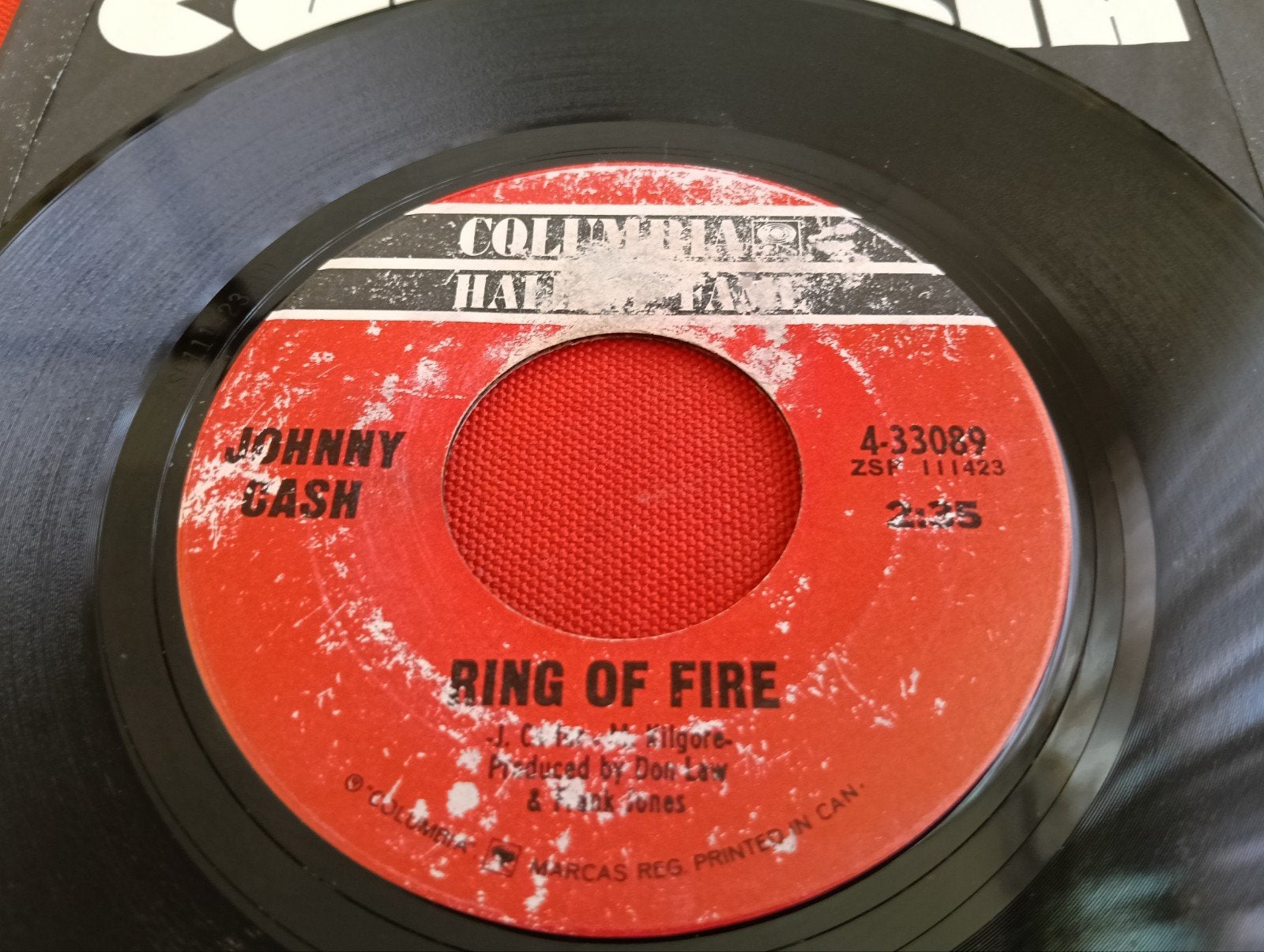 JOHNNY CASH 1965 COLUMBIA LABEL COUNTRY ROCK, Cd's en Dvd's, Vinyl Singles, Verzenden, Zo goed als nieuw, Country en Western