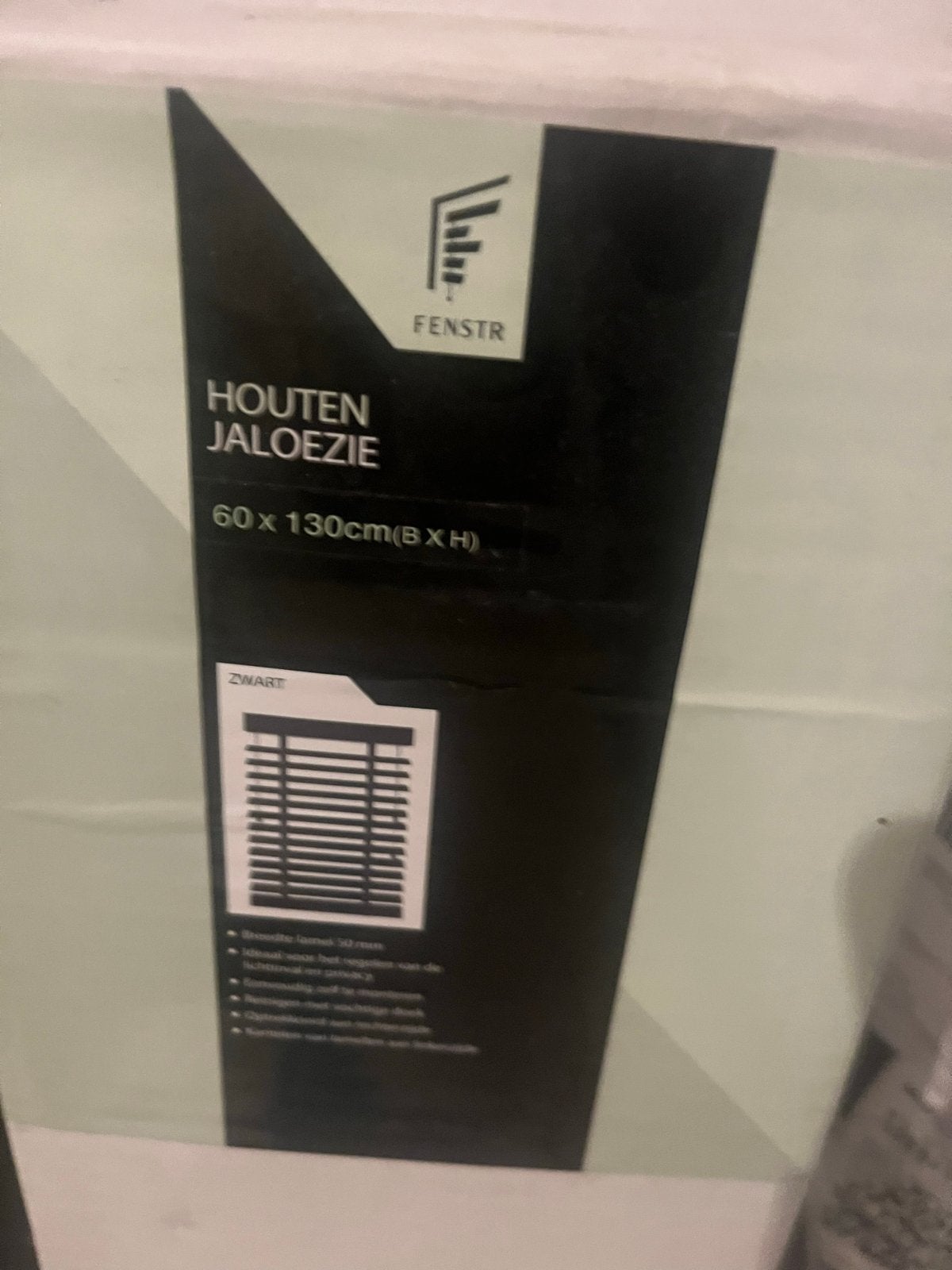Houten Jaloezie Zwart 60x130cm (B x H) - FENSTR, Ophalen, Jaloezie, Overige merken, Zwart