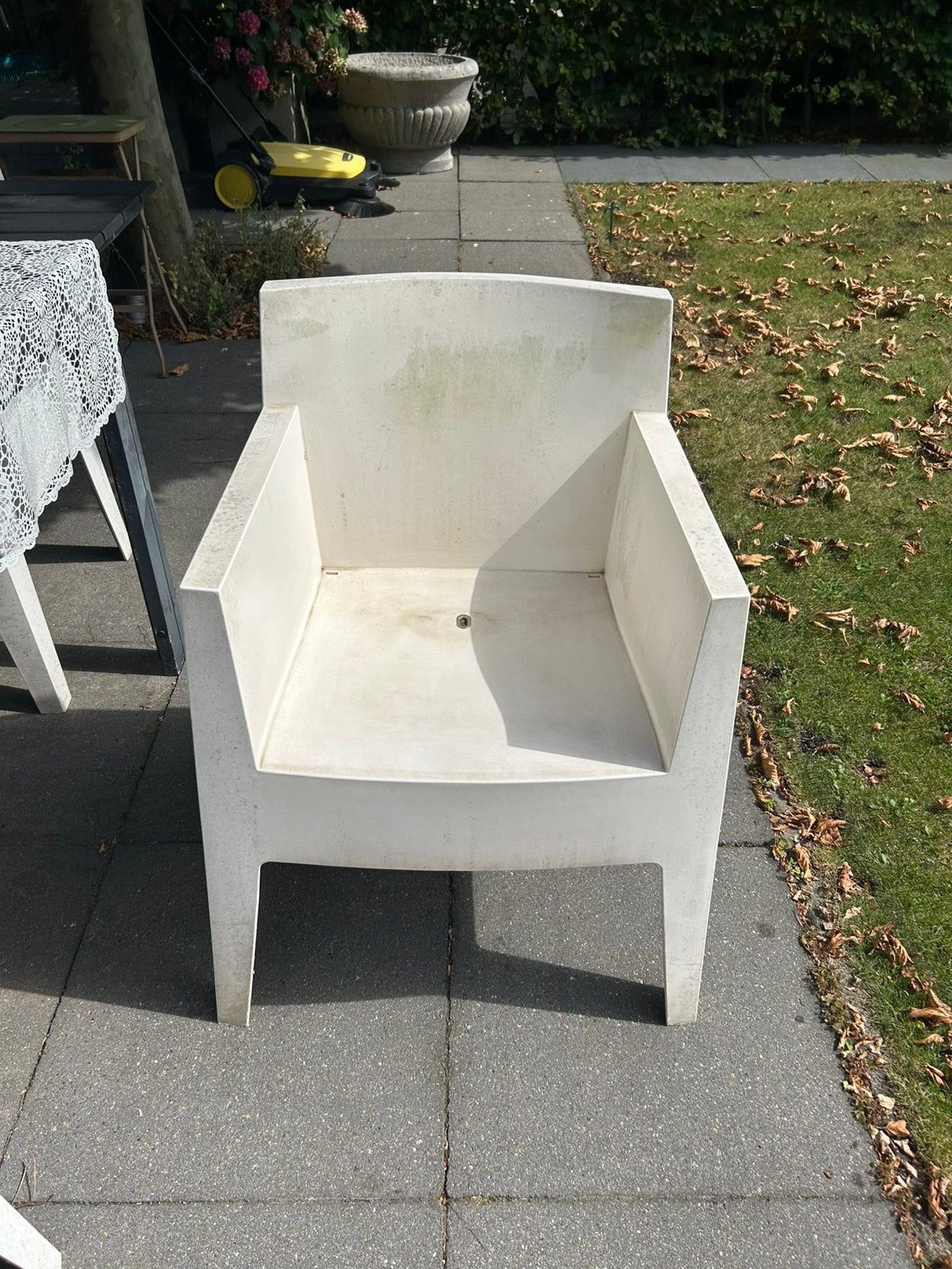 Driade toy tuinstoelen 6x wit., Tuin en Terras, Tuinstoelen, Ophalen, Gebruikt, Kunststof, Stapelbaar