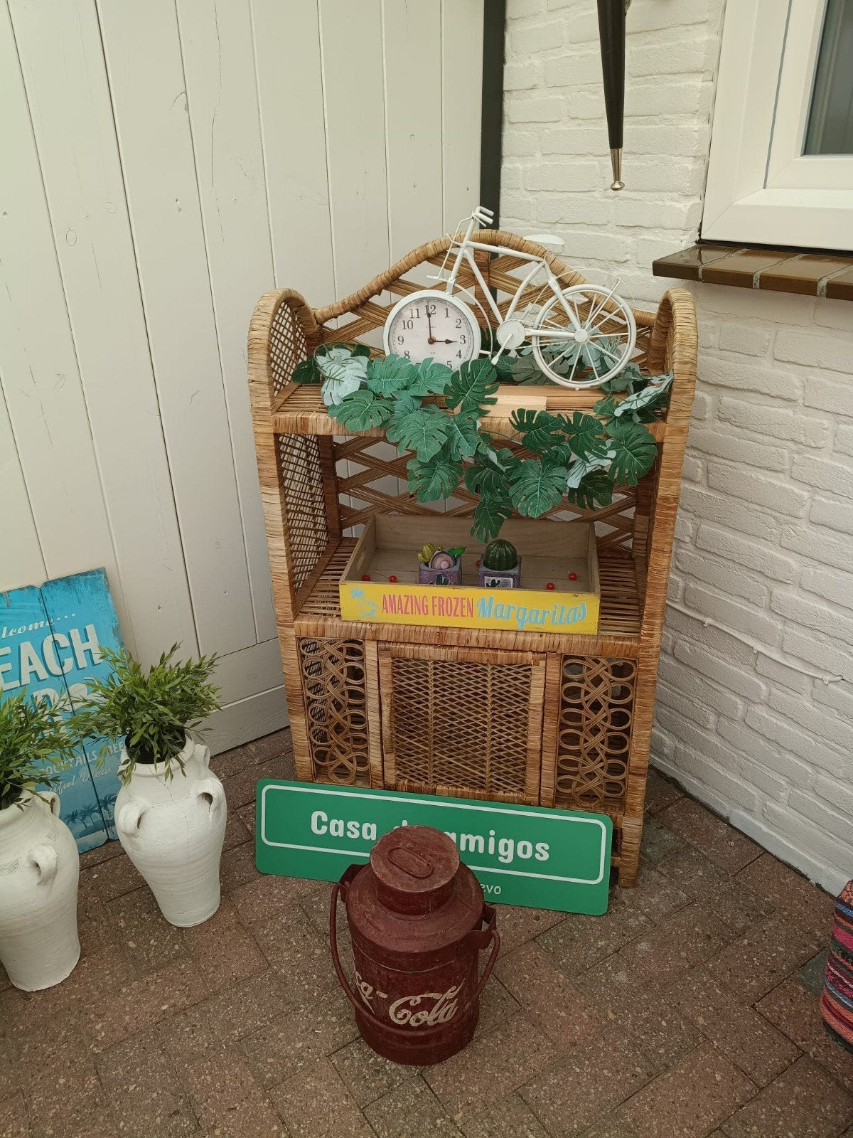 Rotan decoratie kastje, Ophalen, Gebruikt