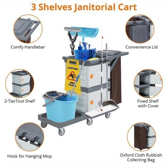 Schoonmaakkar – Schoonmaaktrolley – Schoonmaakwagen, Corvance B.V., Verzenden, Nieuw, Corvancebol@gmail.com
