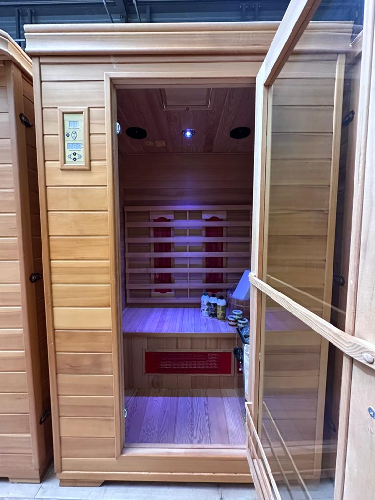 COMBI SAUNA INFRAROOD MET OPGIETKACHEL! 🥵, Ophalen of Verzenden, Zo goed als nieuw, Fins of Traditioneel, Complete sauna