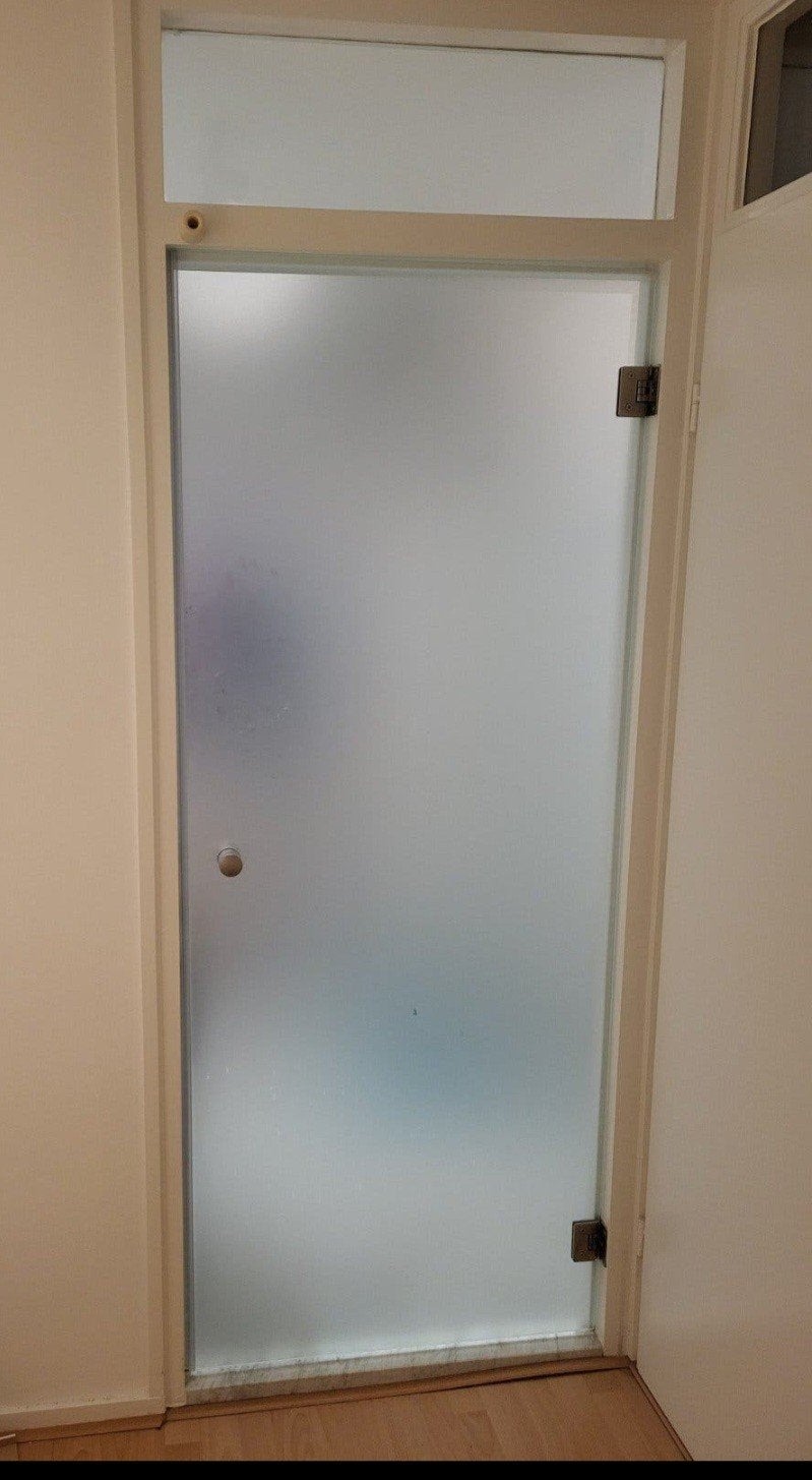 Glazen douchedeur 79* 195,5 zonder rubber, Ophalen, Gebruikt, Binnendeur